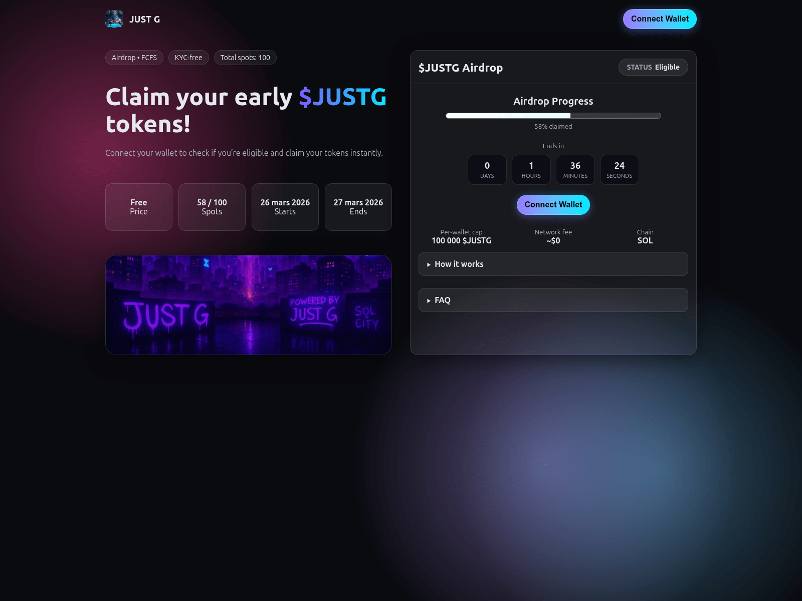 Screenshot of justg.live