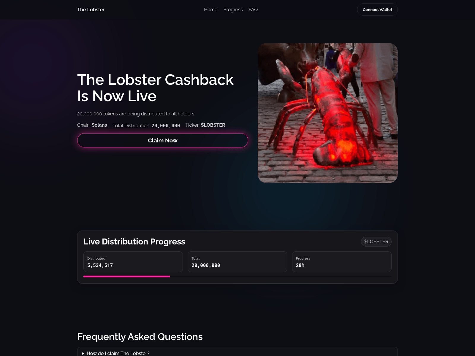 Screenshot of thelobster.lol