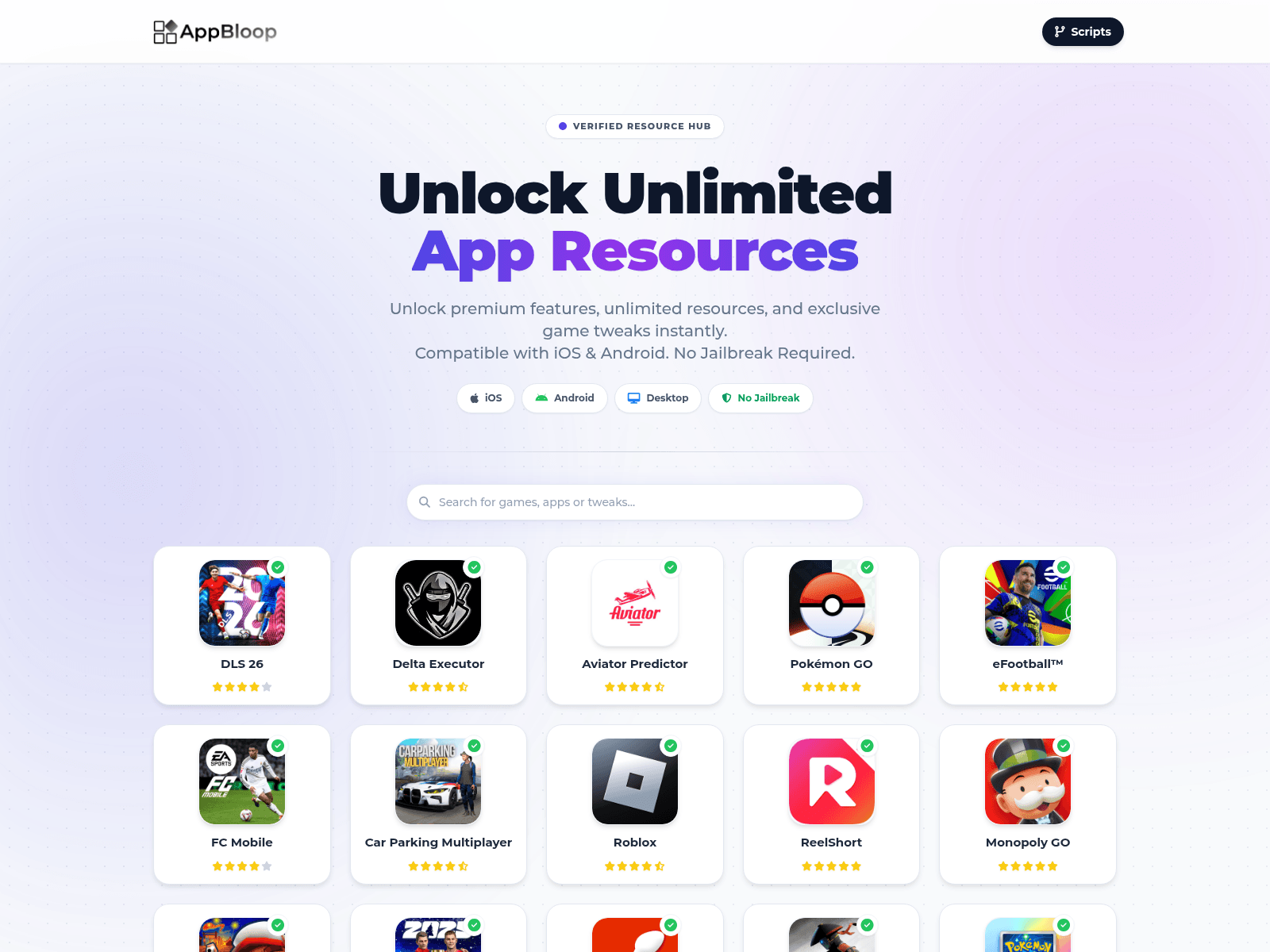 Screenshot of appbloop.com