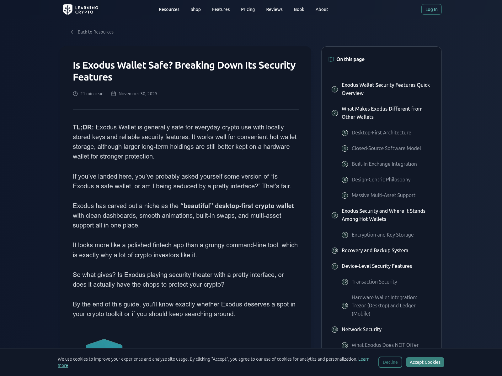 Screenshot of learningcrypto.com