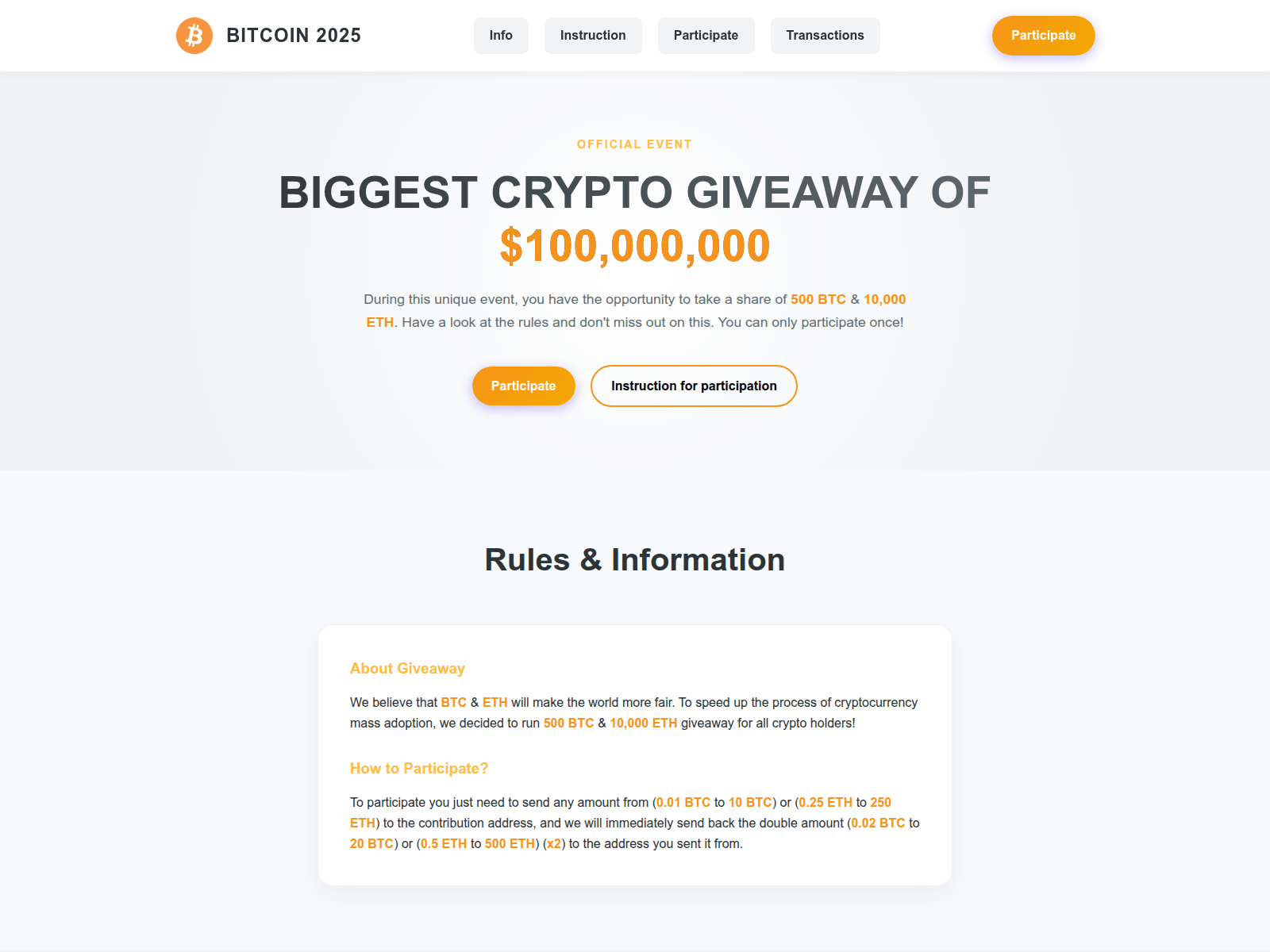 Screenshot of bitcoincon.io
