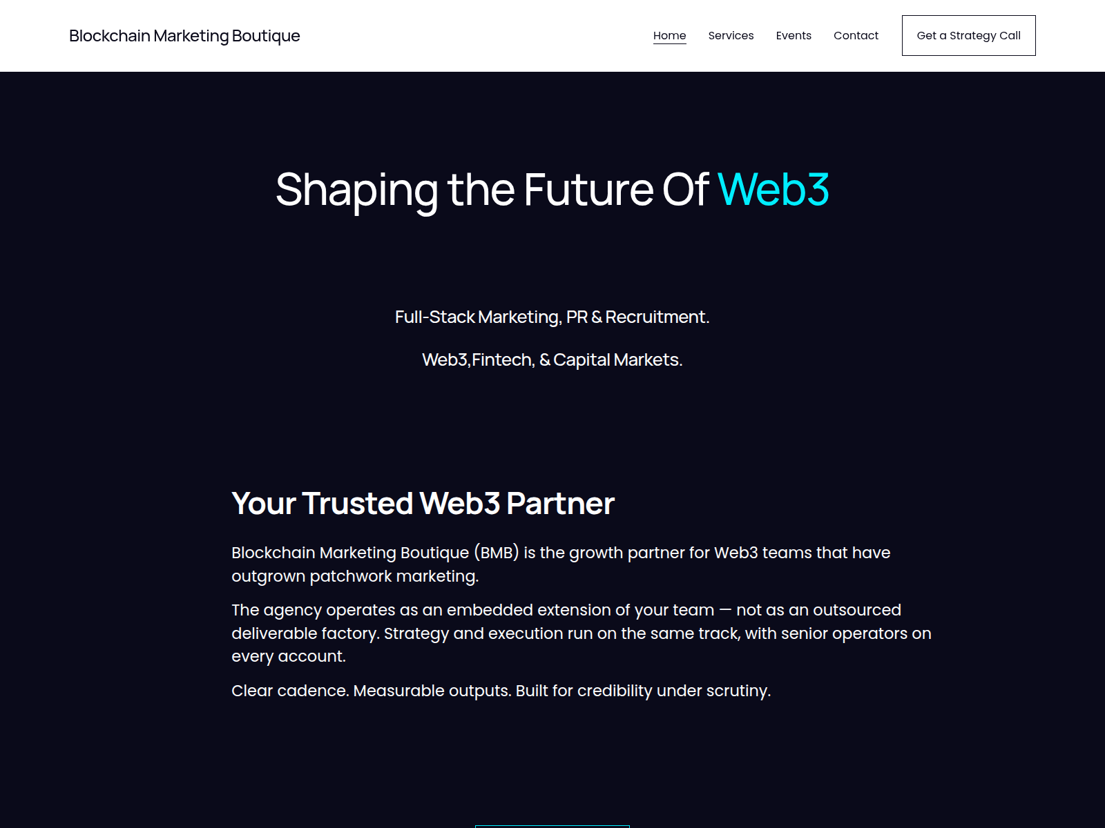 Screenshot of blockchainmarketingboutique.com