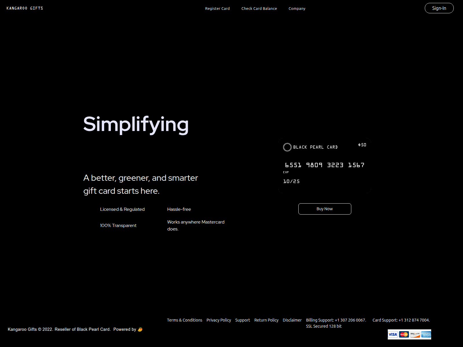 Screenshot of kangaroo-card-static.pages.dev