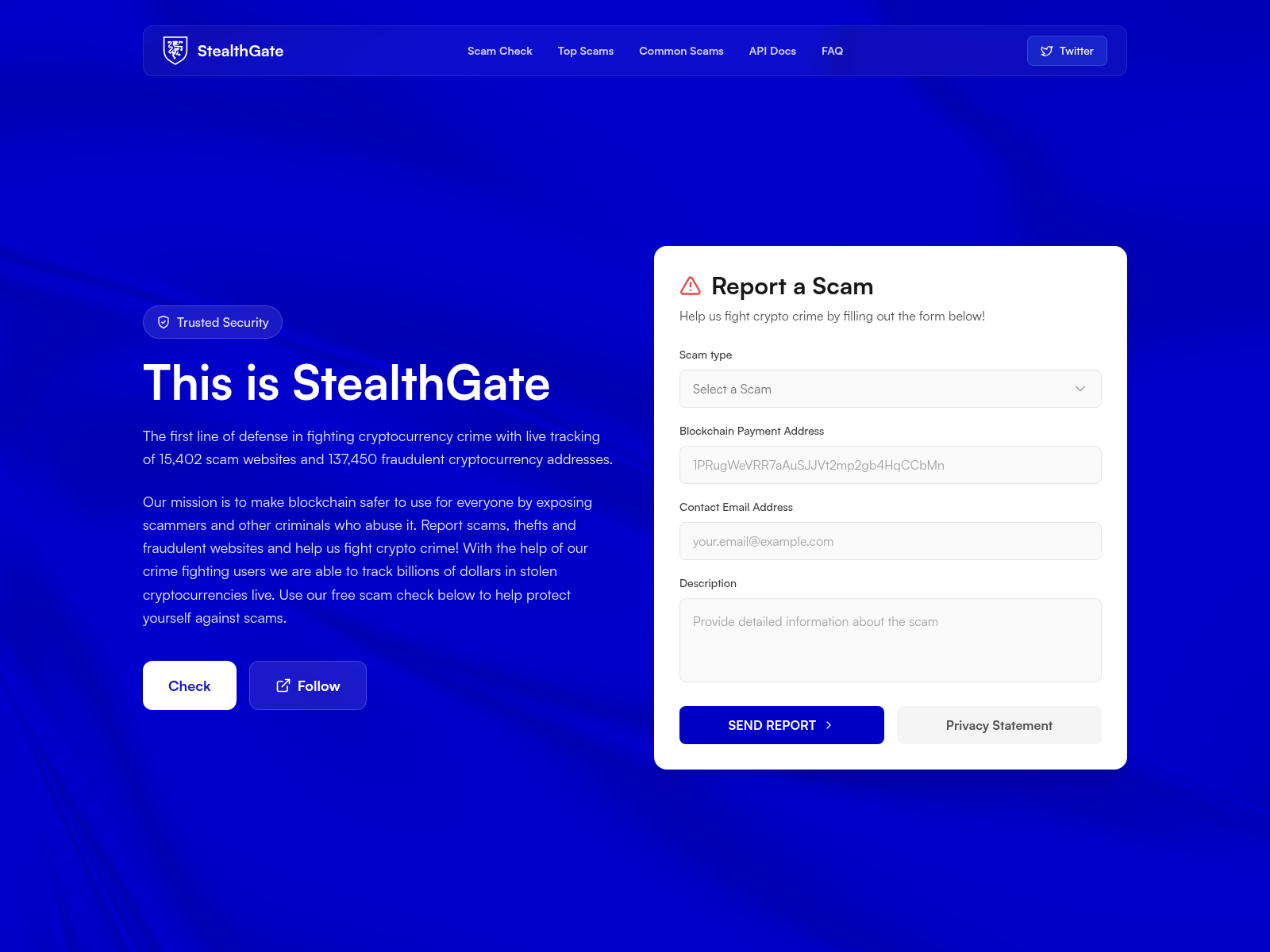 Screenshot of stealthgate.app