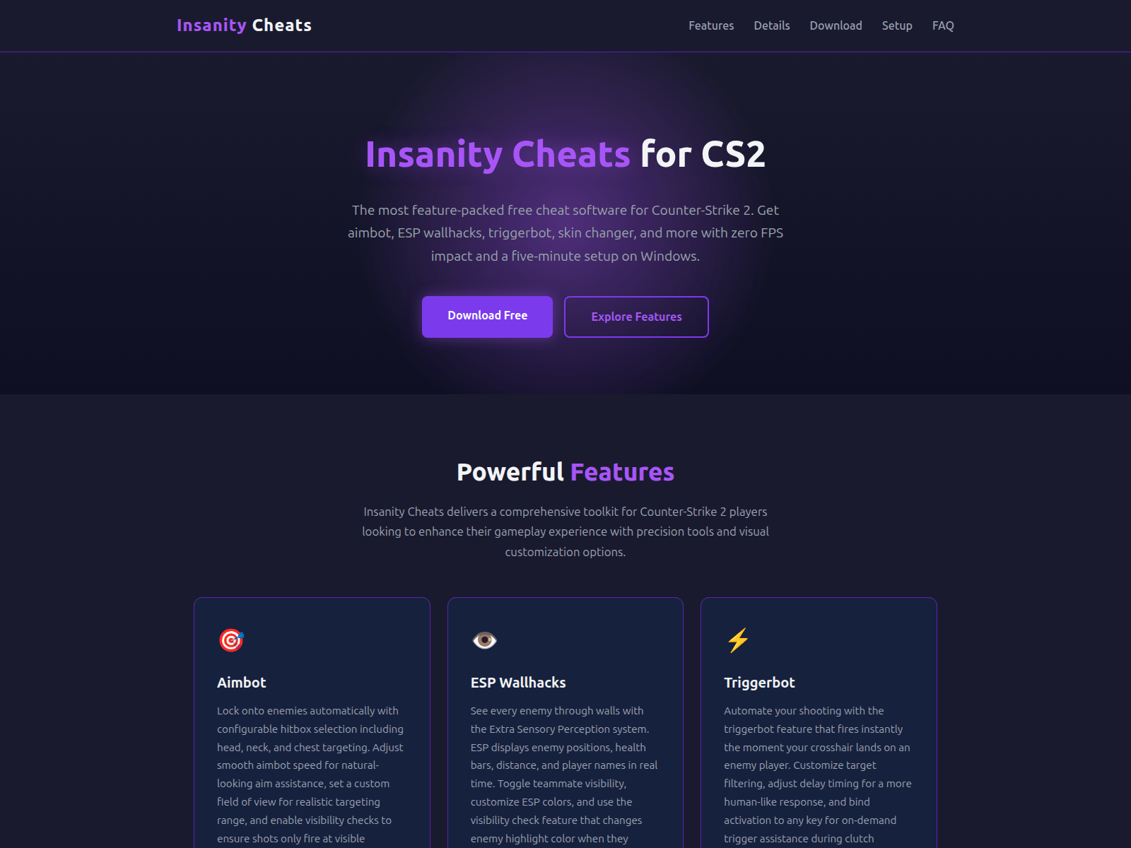Screenshot of insanitycheat.app
