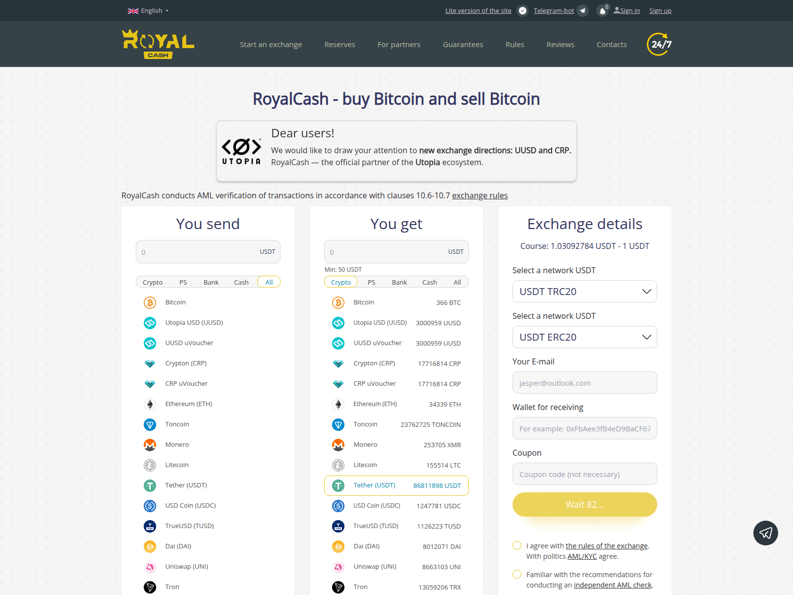 Screenshot of royalcash.cc