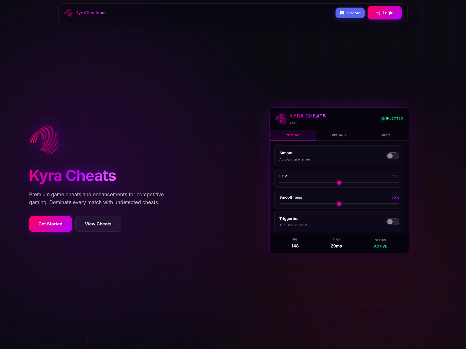 Screenshot of kyracheats.cc