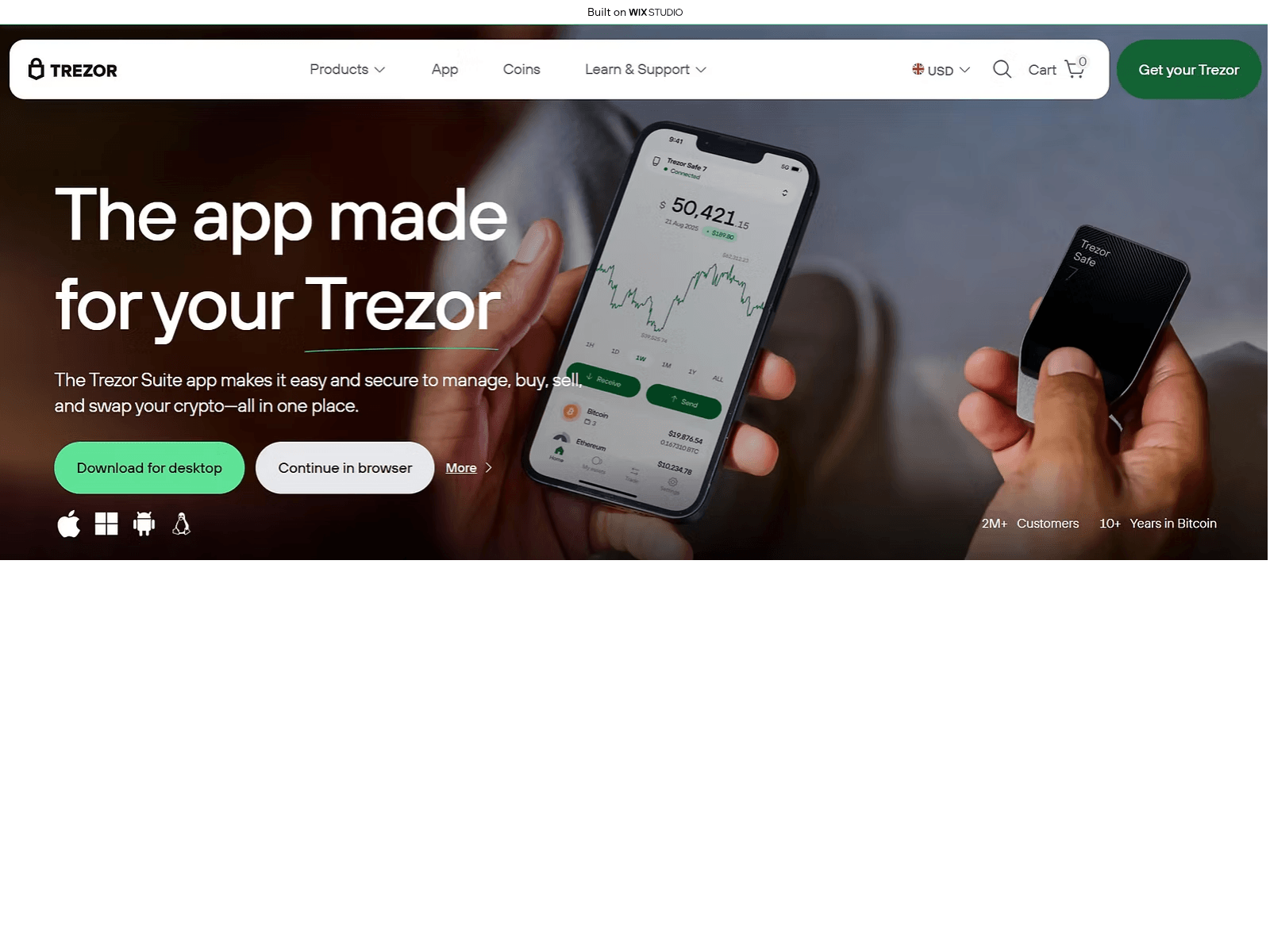 Screenshot of appsuite-trezro.wixstudio.com