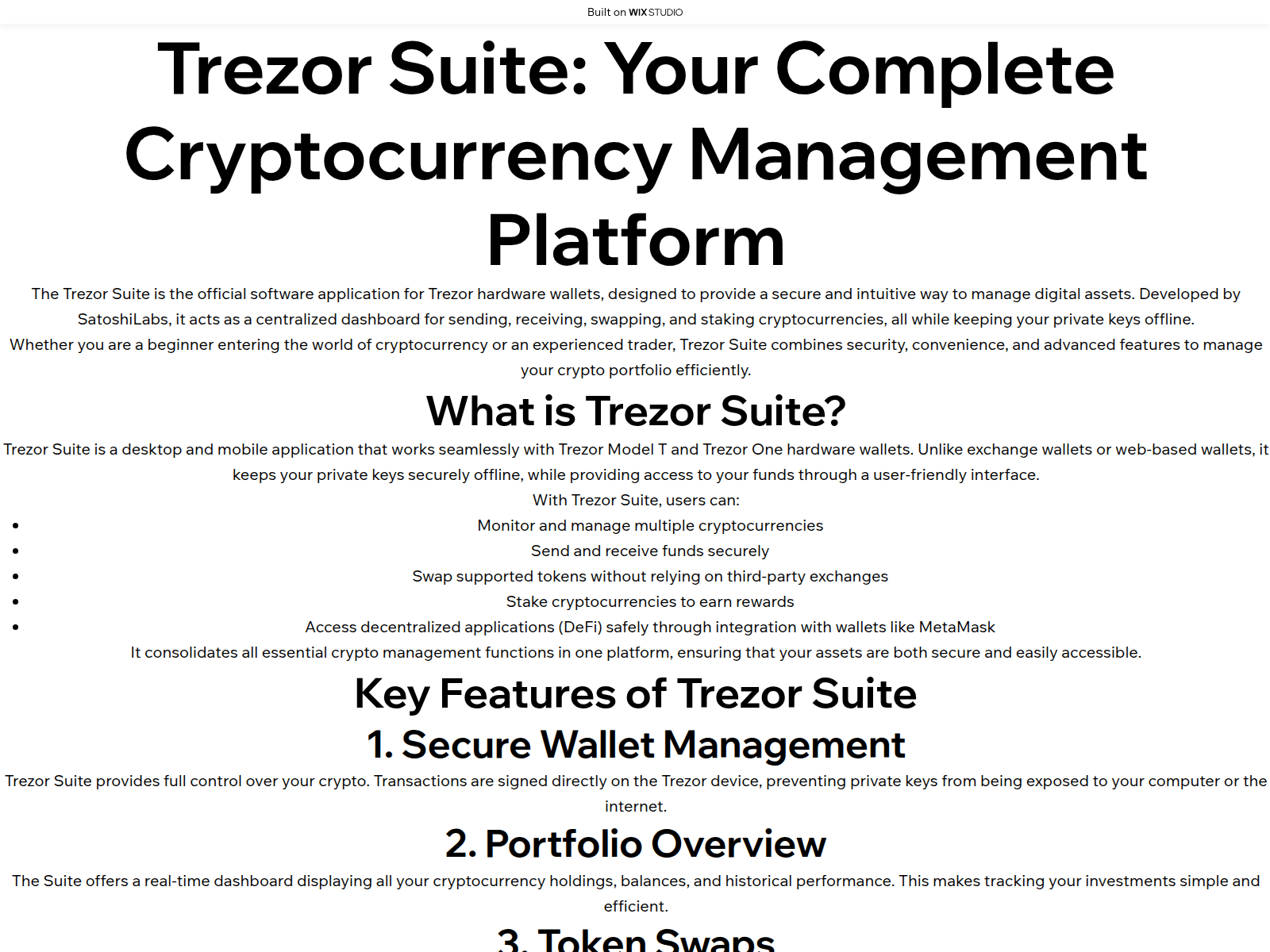 Screenshot of trezosuite-treso.wixstudio.com