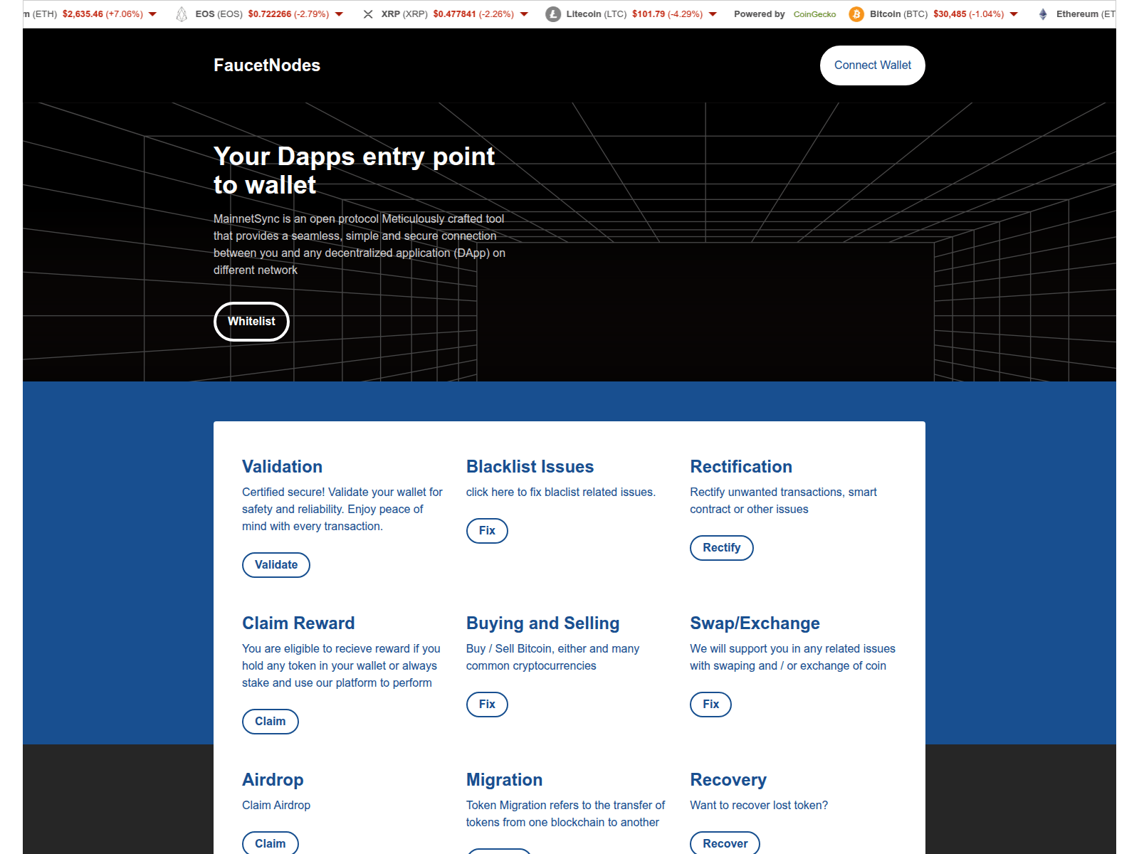 Screenshot of dappprotocolsidentifier.pages.dev