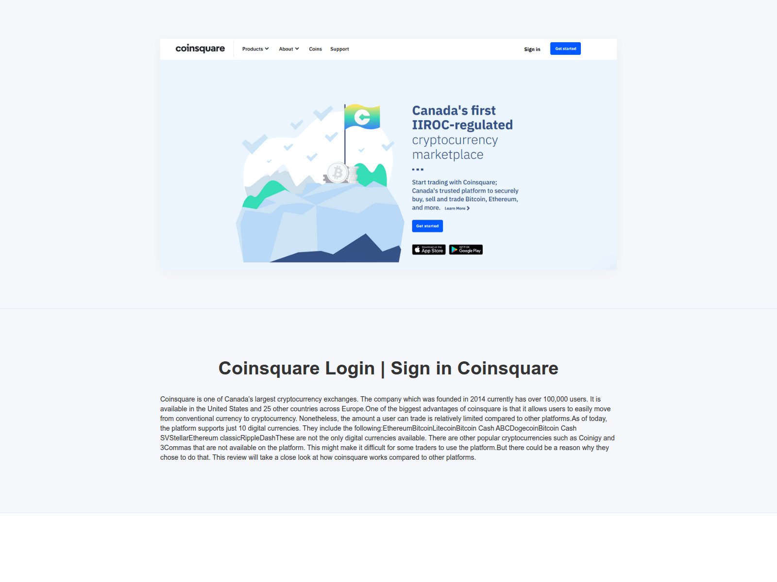 Screenshot of coinsquarelogi.webflow.io
