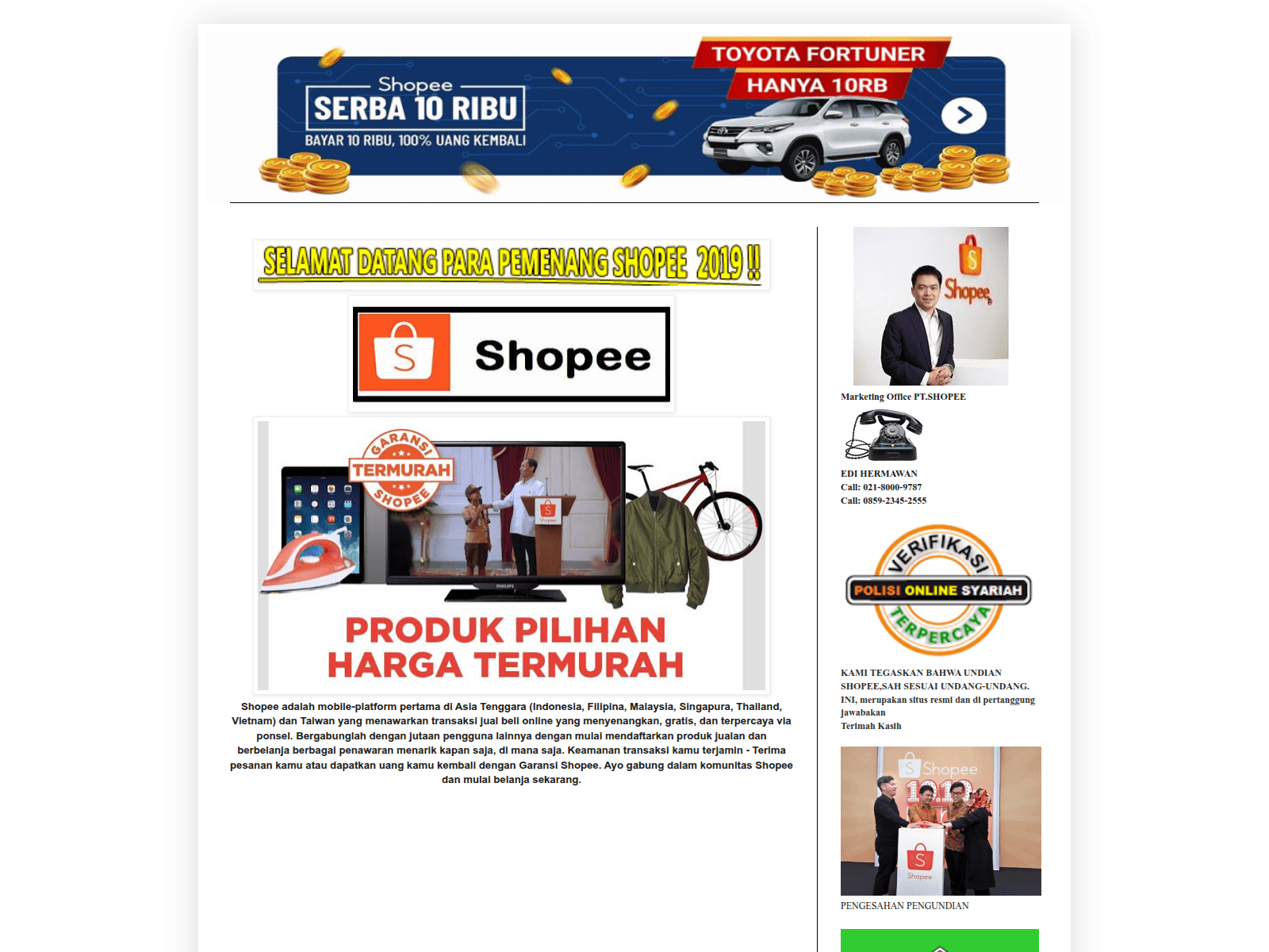 Screenshot of shopee5555.blogspot.com