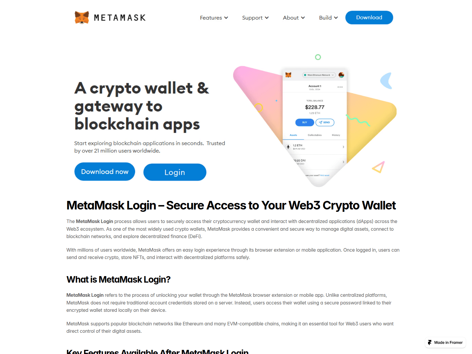 Screenshot of metamsk-logi.framer.ai