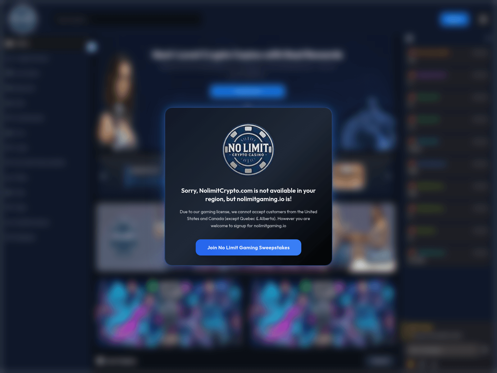 Screenshot of nolimitcrypto.com