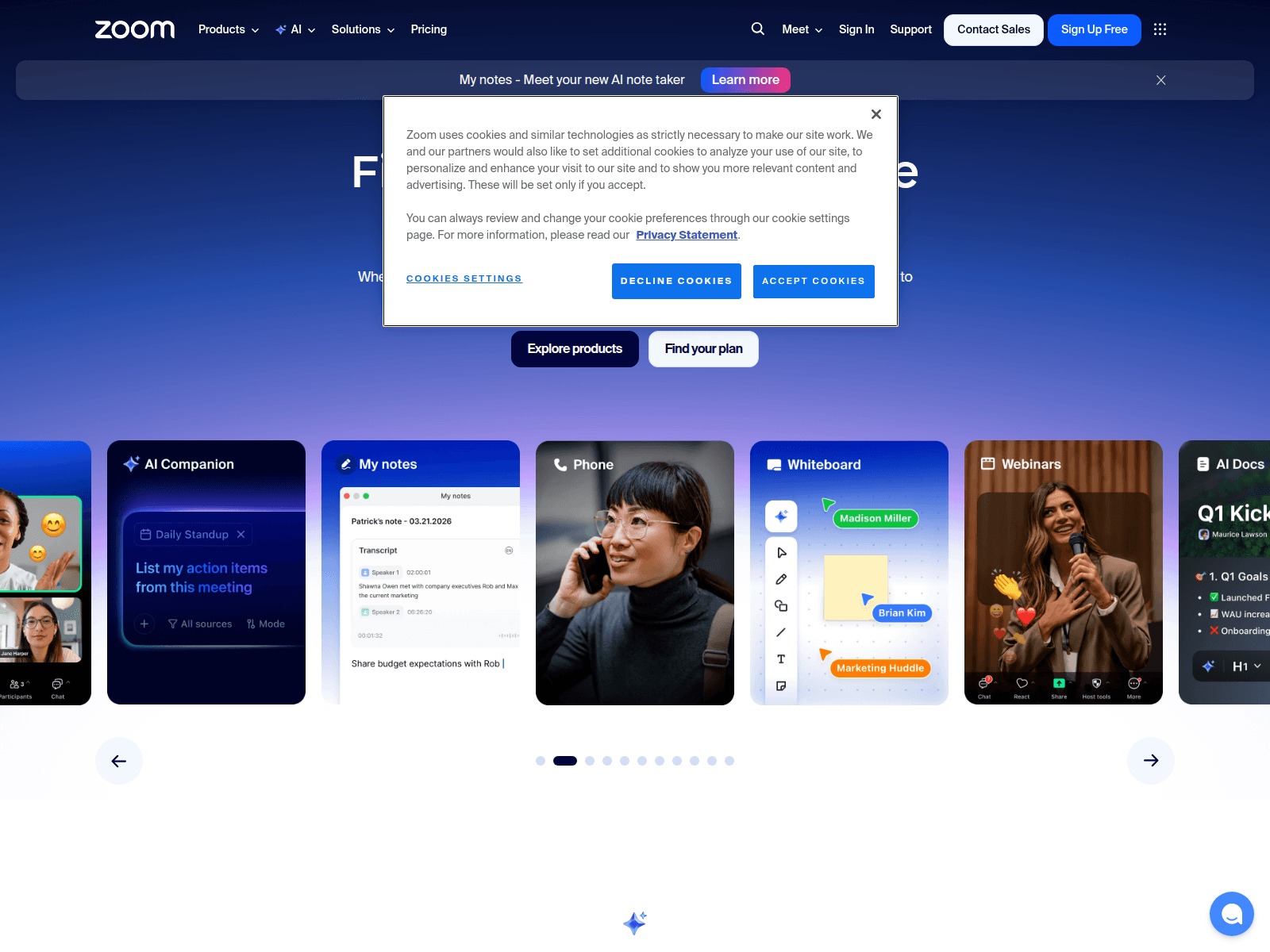 Screenshot of web-zoom.us