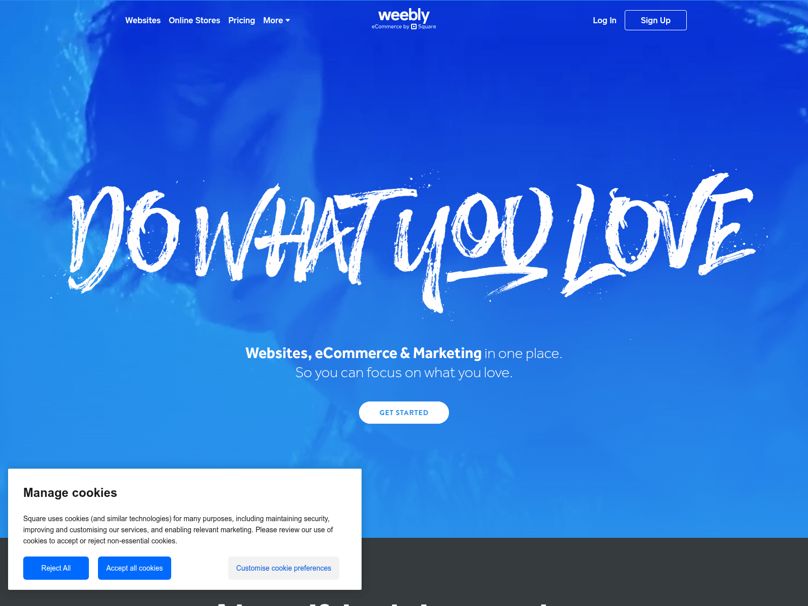 Screenshot of weebly.com