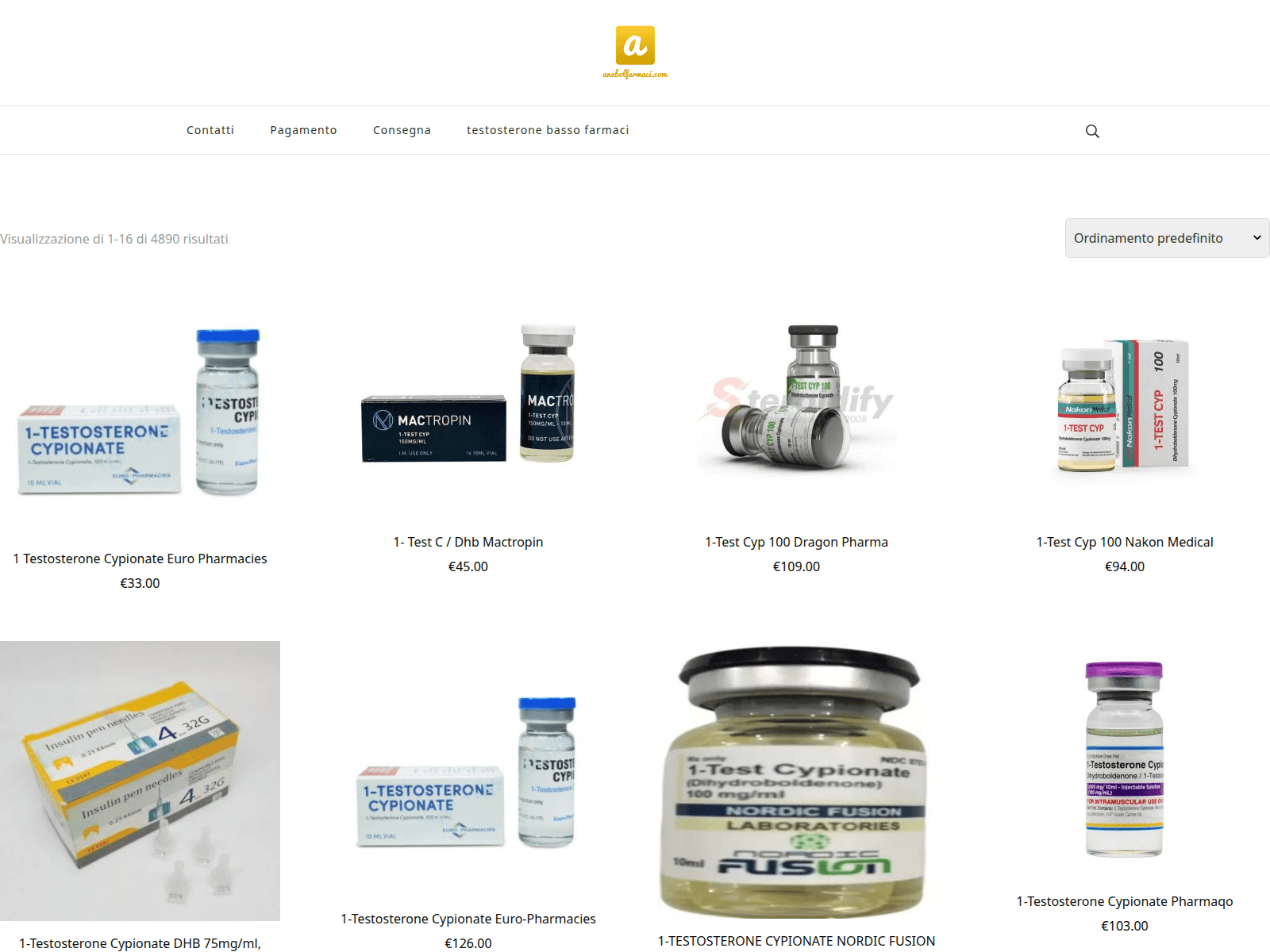 Screenshot of anabolfarmaci.com