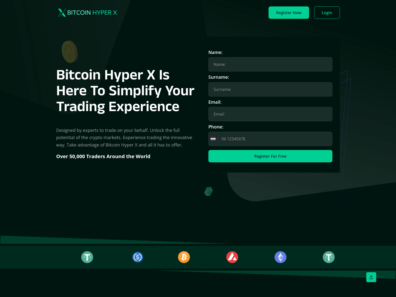 Screenshot of bitcoinhyperx.com