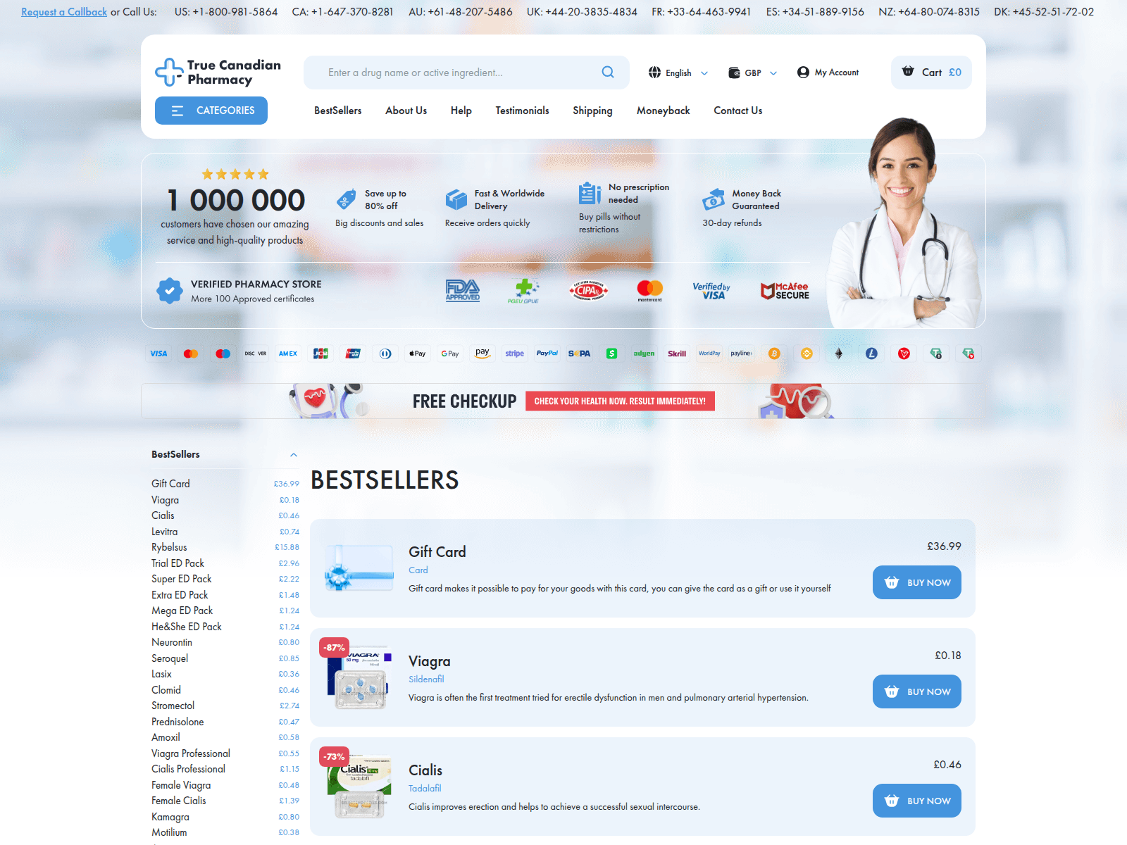 Screenshot of selectshoppills.com