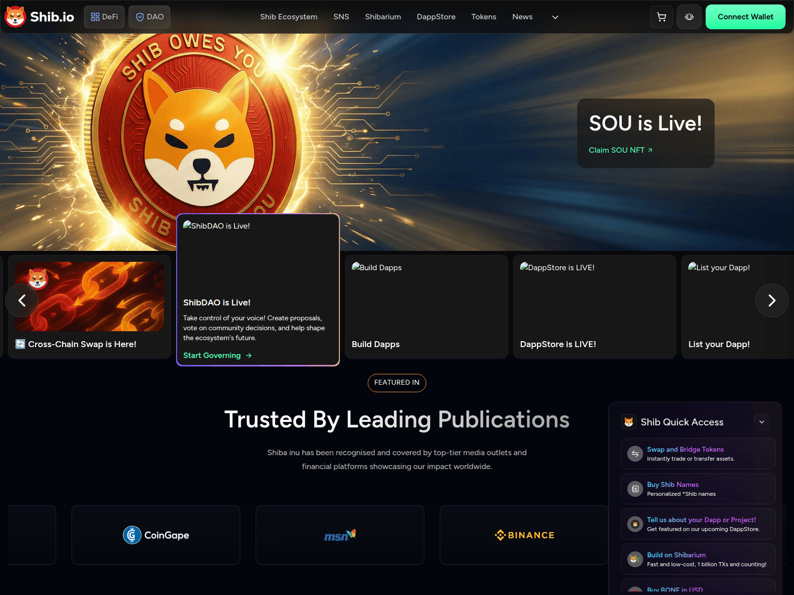Screenshot of shib-yield.com