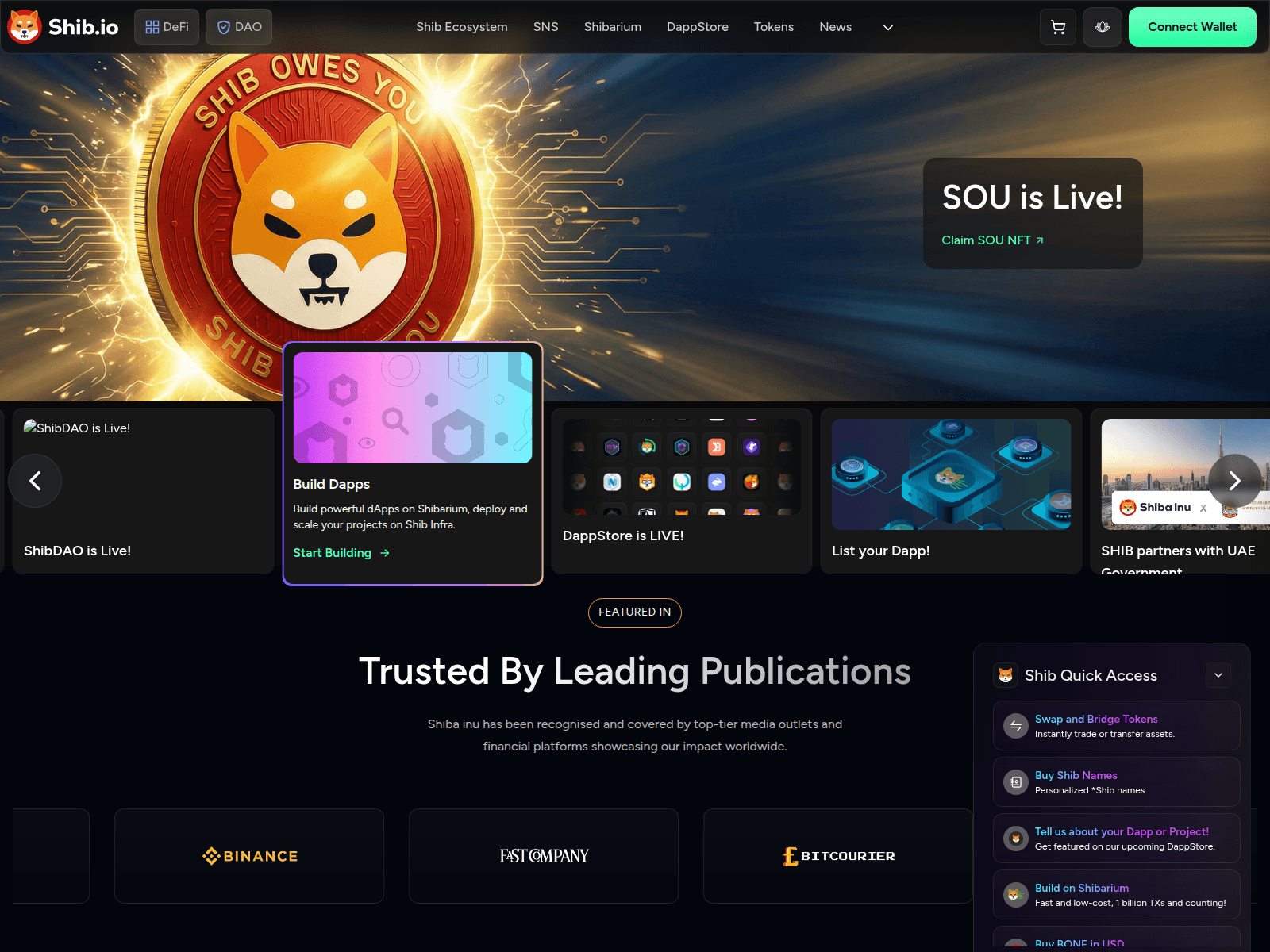 Screenshot of shib-launch.com