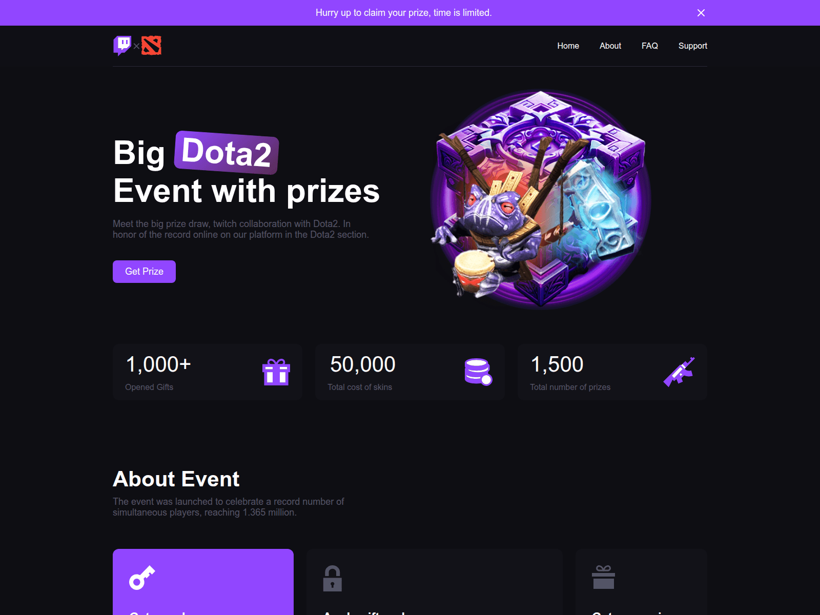 Screenshot of twitchgives.com