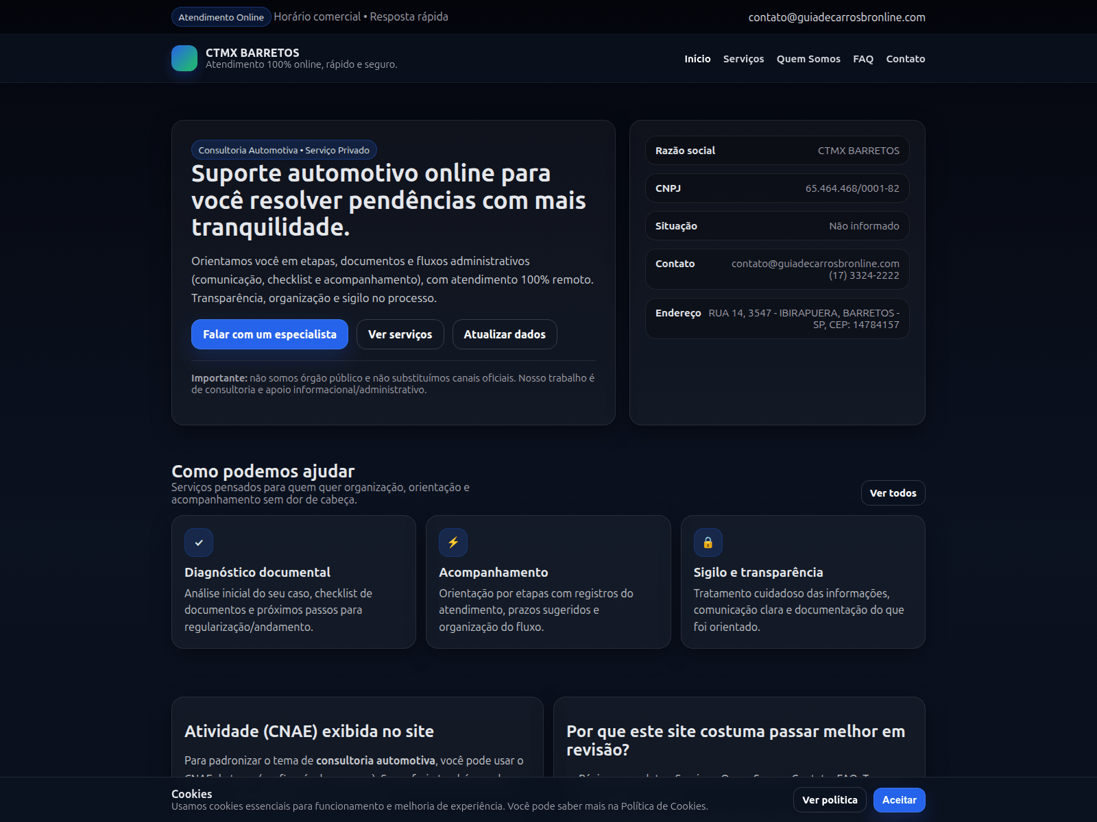 Screenshot of guiadecarrosbronline.com