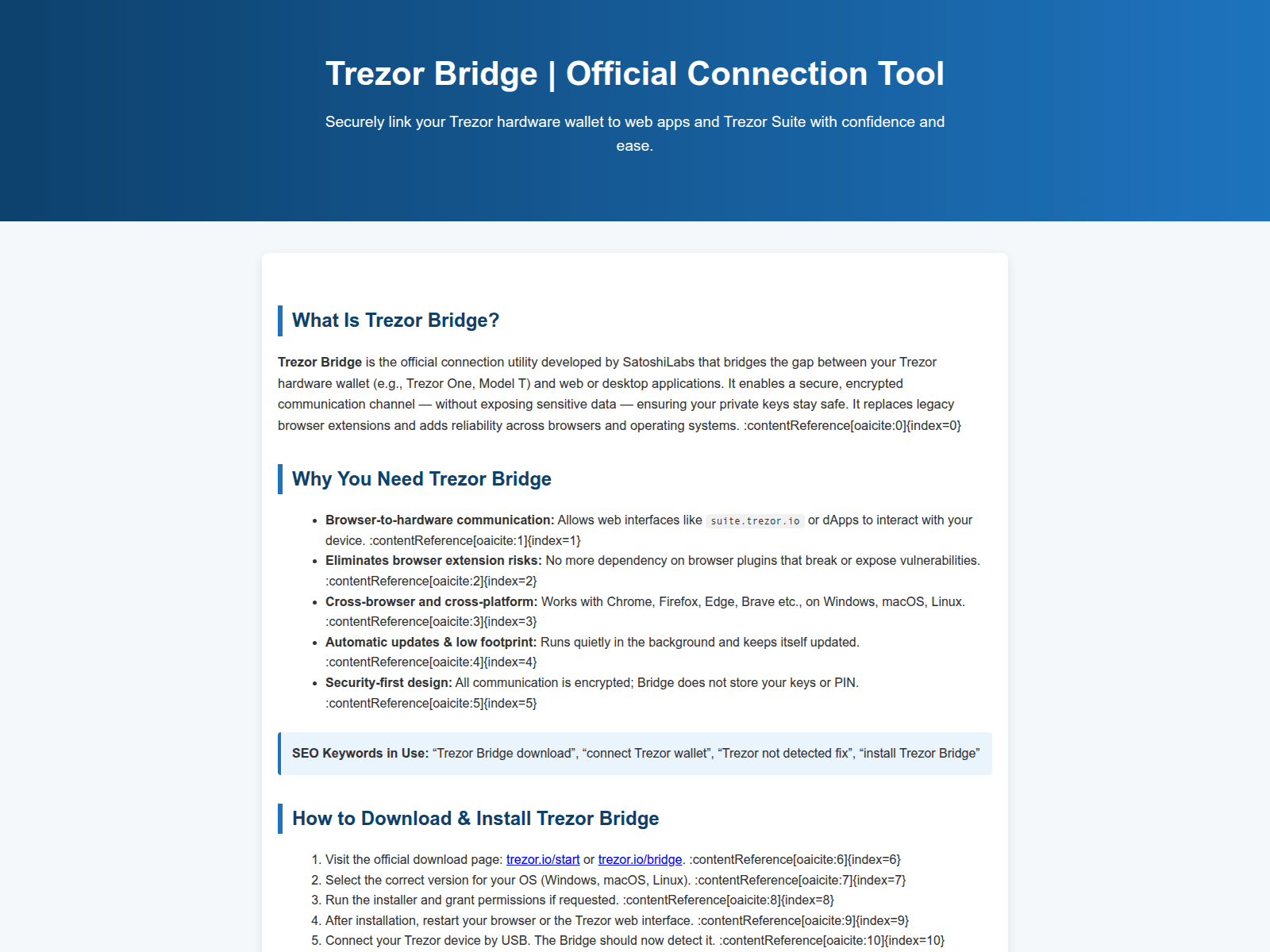Screenshot of tool-trezar.pages.dev