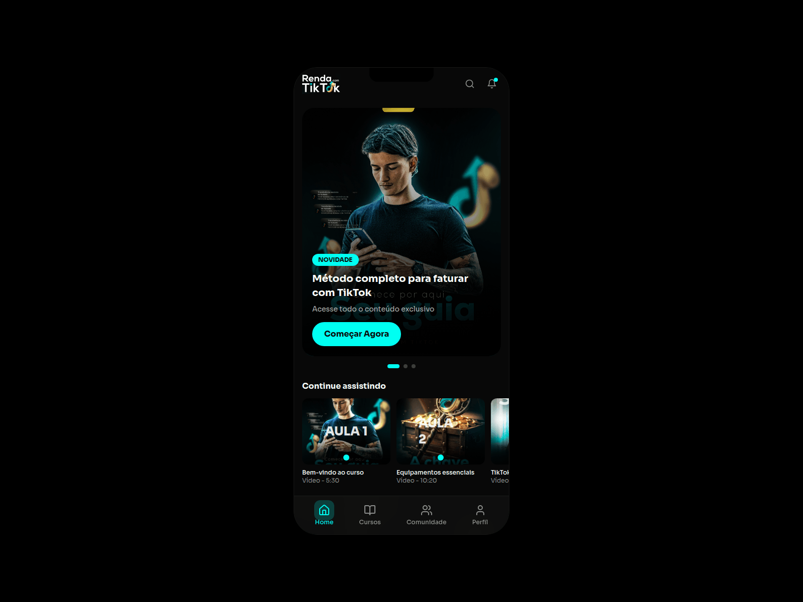 Screenshot of app.rendacomtiktok.com.br