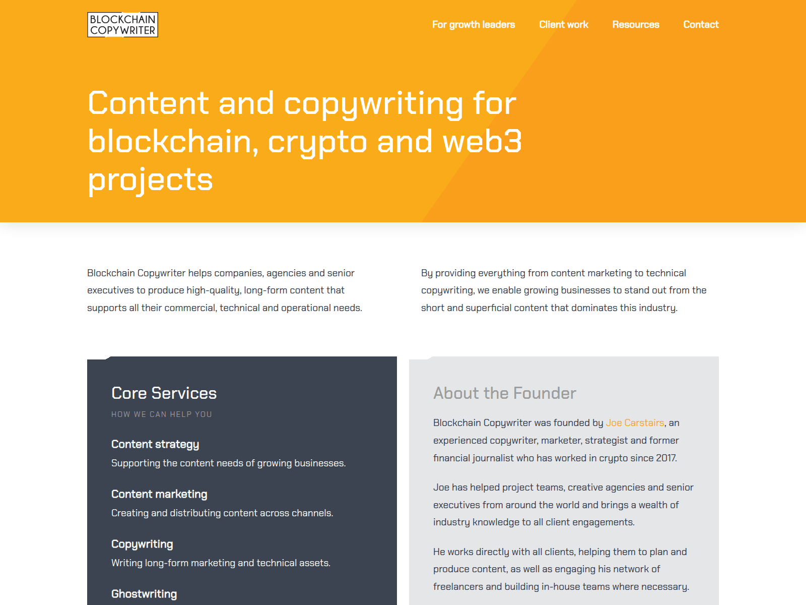 Forensic screenshot of blockchaincopywriter.io