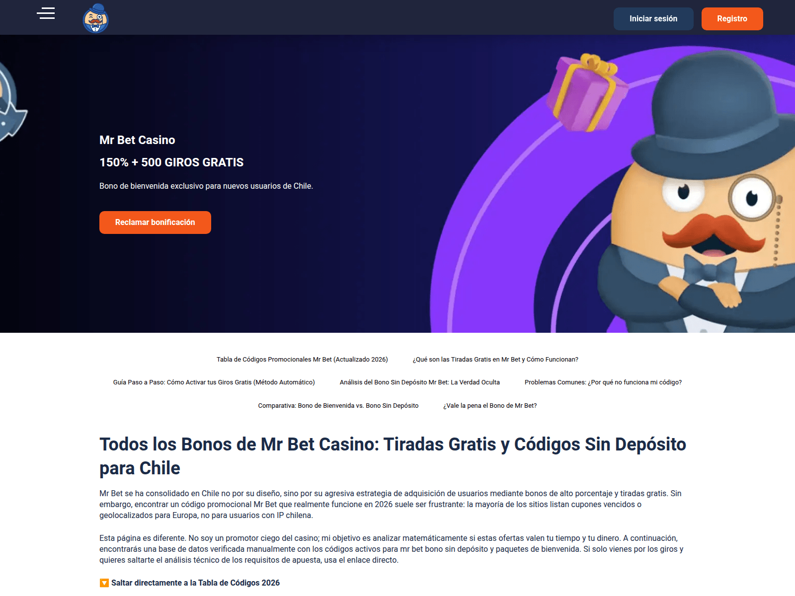 Screenshot of mrbetchile.net
