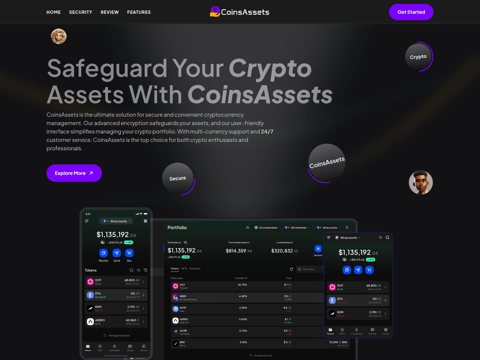 Screenshot of coinsassets.net