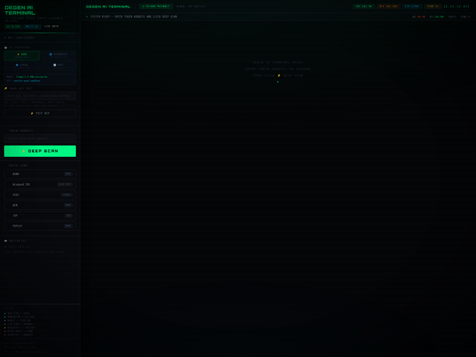 Forensic screenshot of degenai0.netlify.app