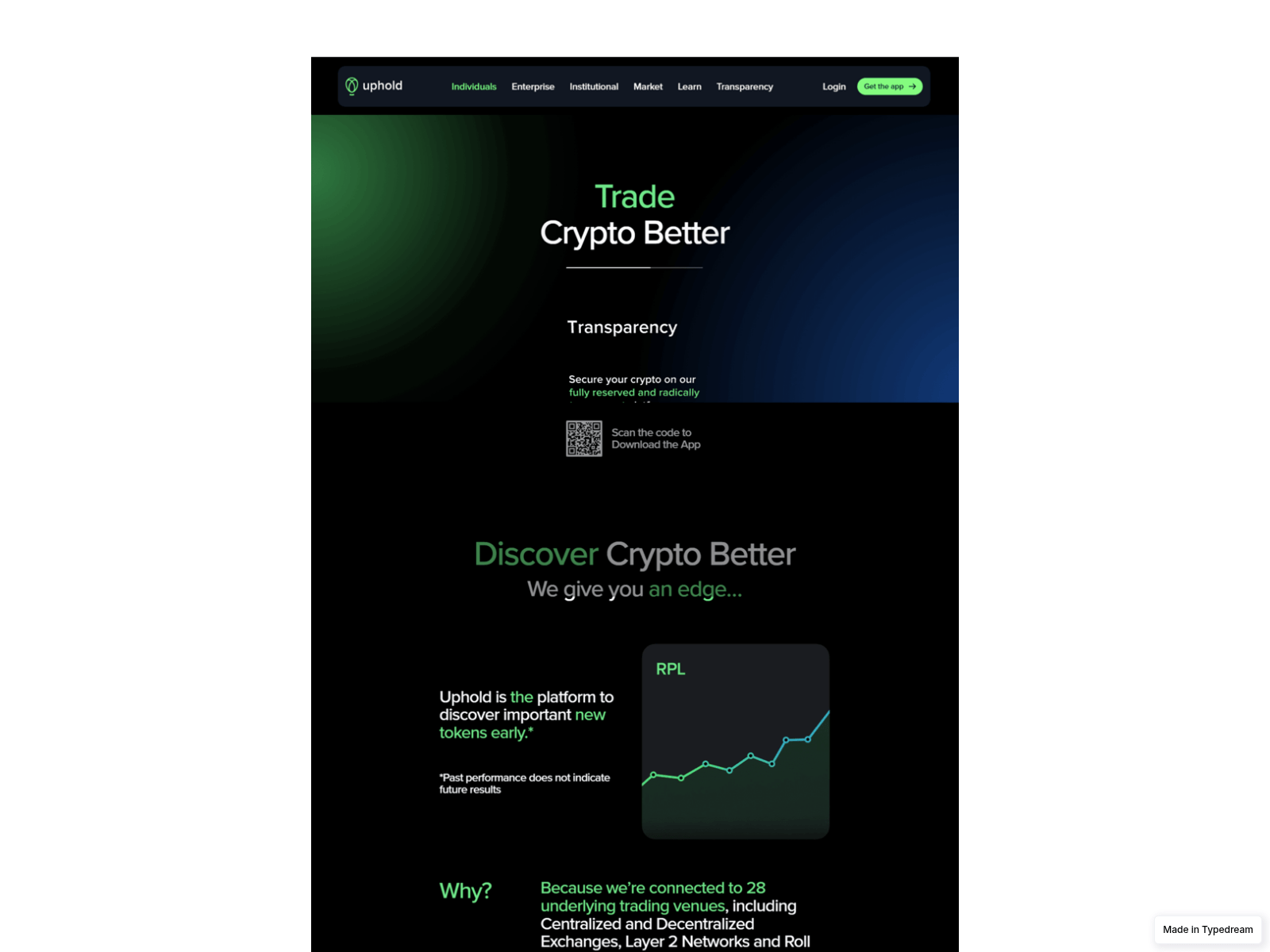 Screenshot of uphold-x-en-login.typedream.app