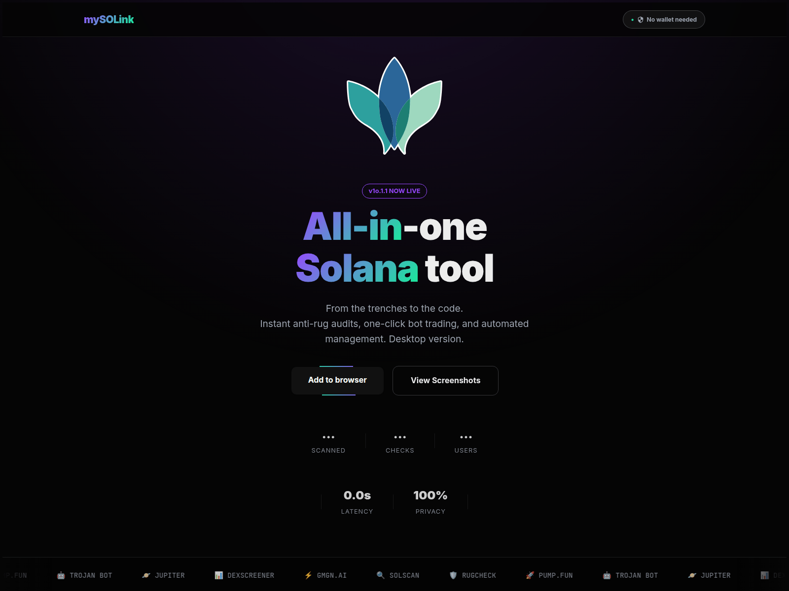 Screenshot of mysolink.pages.dev