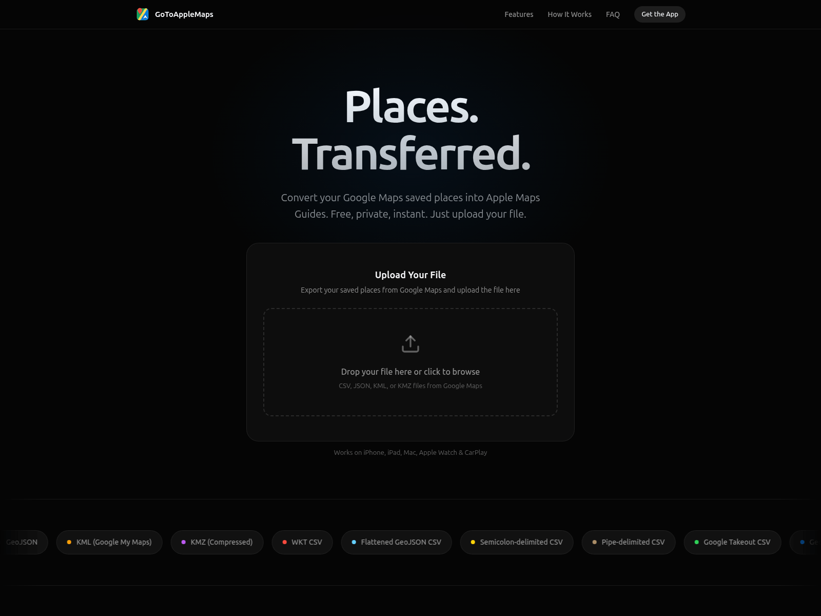 Screenshot of gotoapplemaps.pages.dev