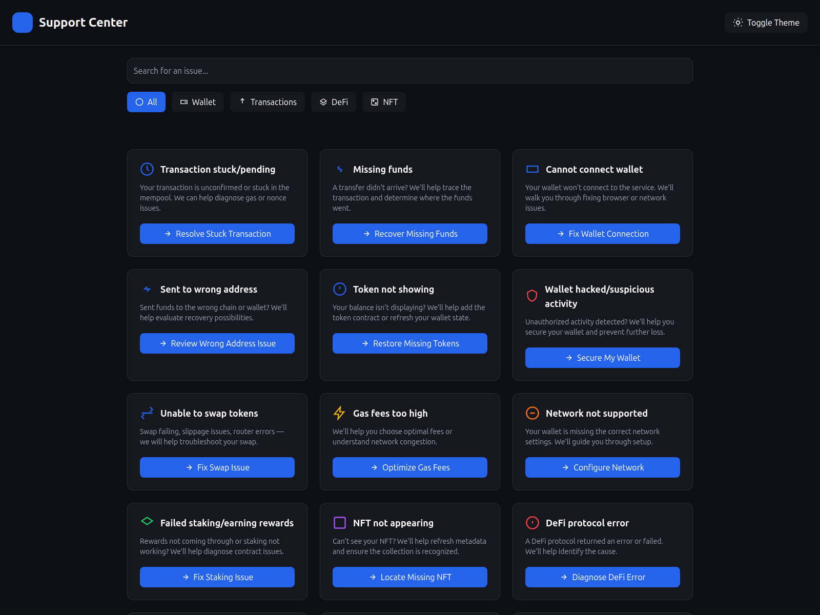 Screenshot of wallet-support-39n.pages.dev