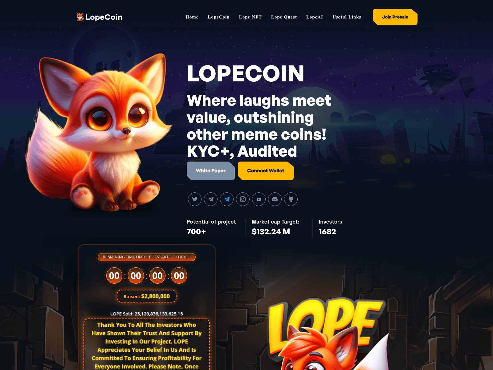 Screenshot of lopecoin-presale.pages.dev