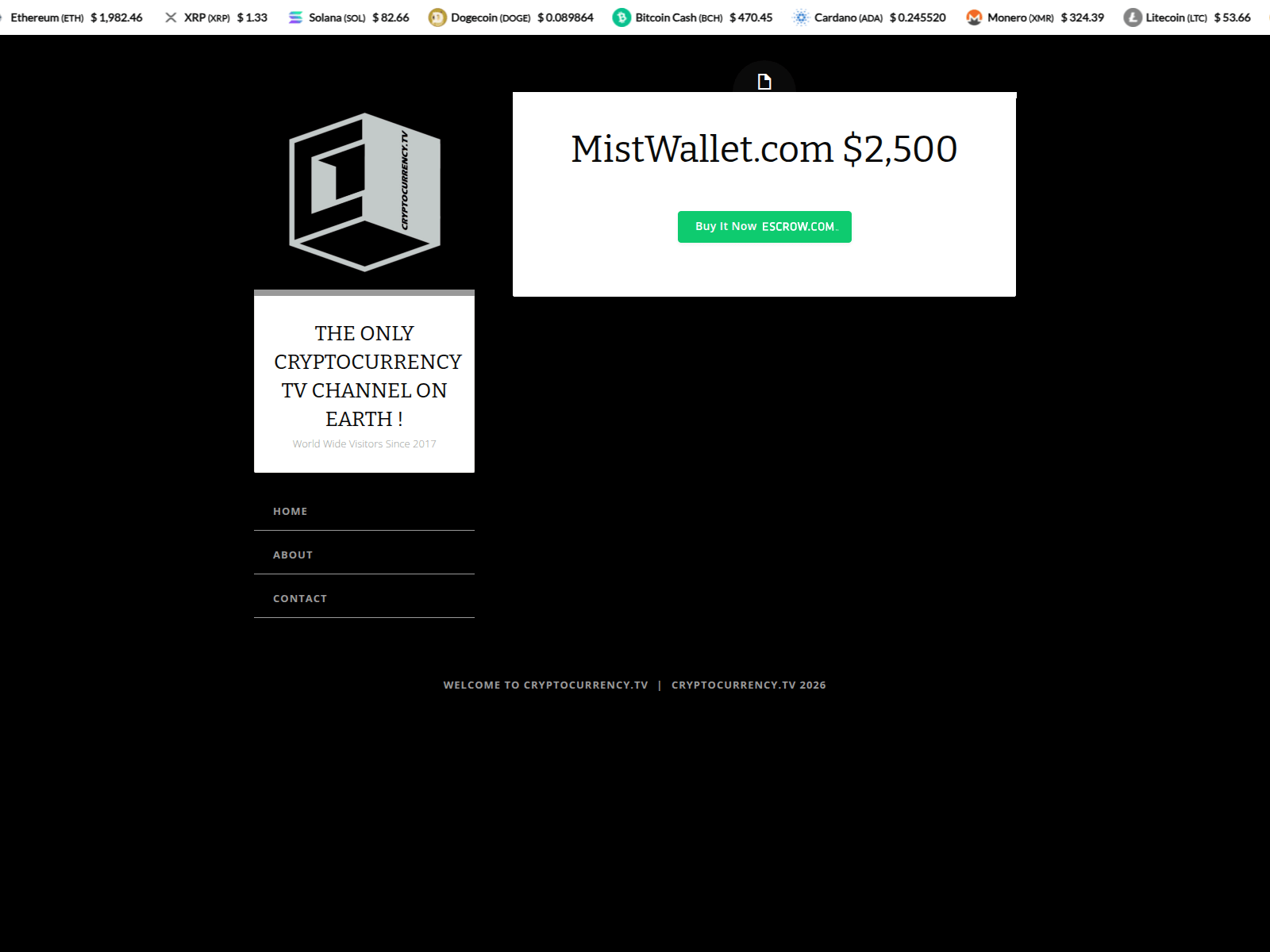 Screenshot of mistwallet.com