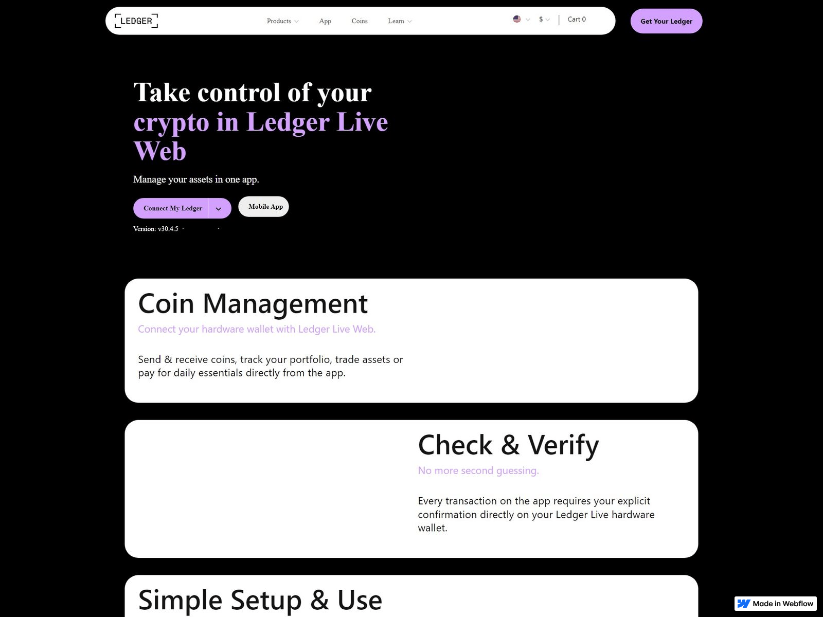 Screenshot of autth-start-leddger.webflow.io