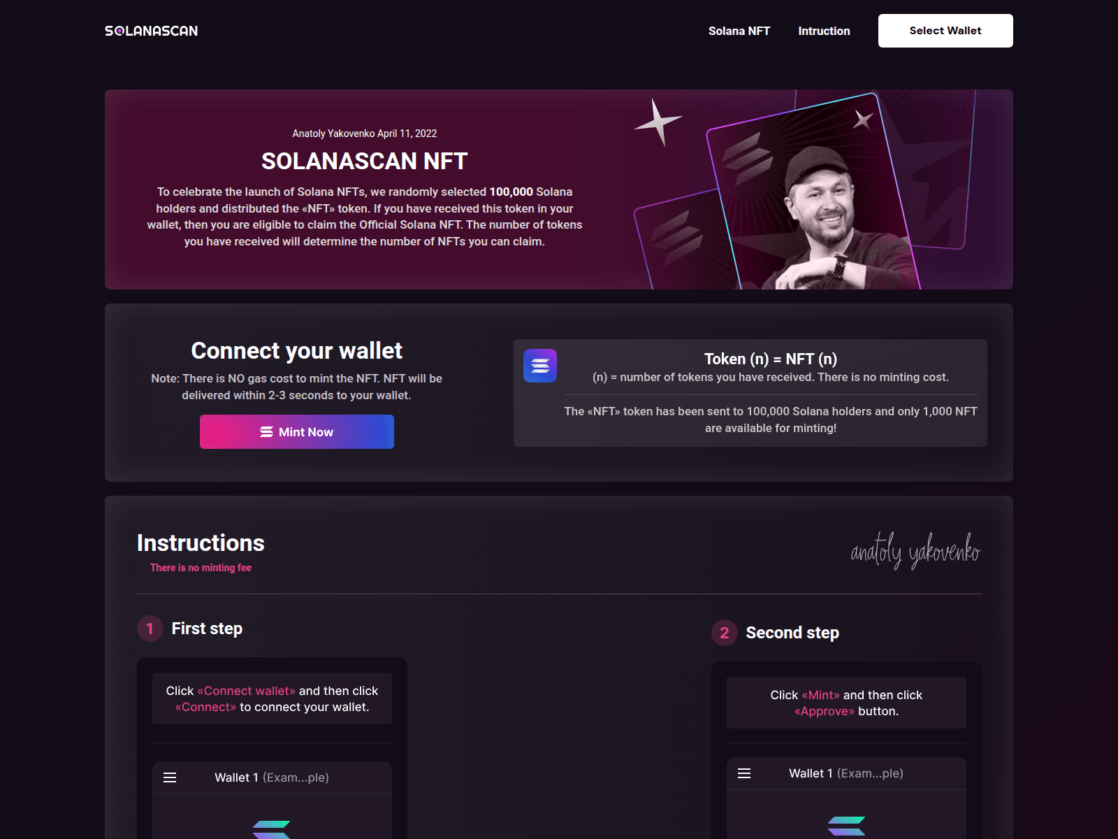 Screenshot of solanascan.pages.dev