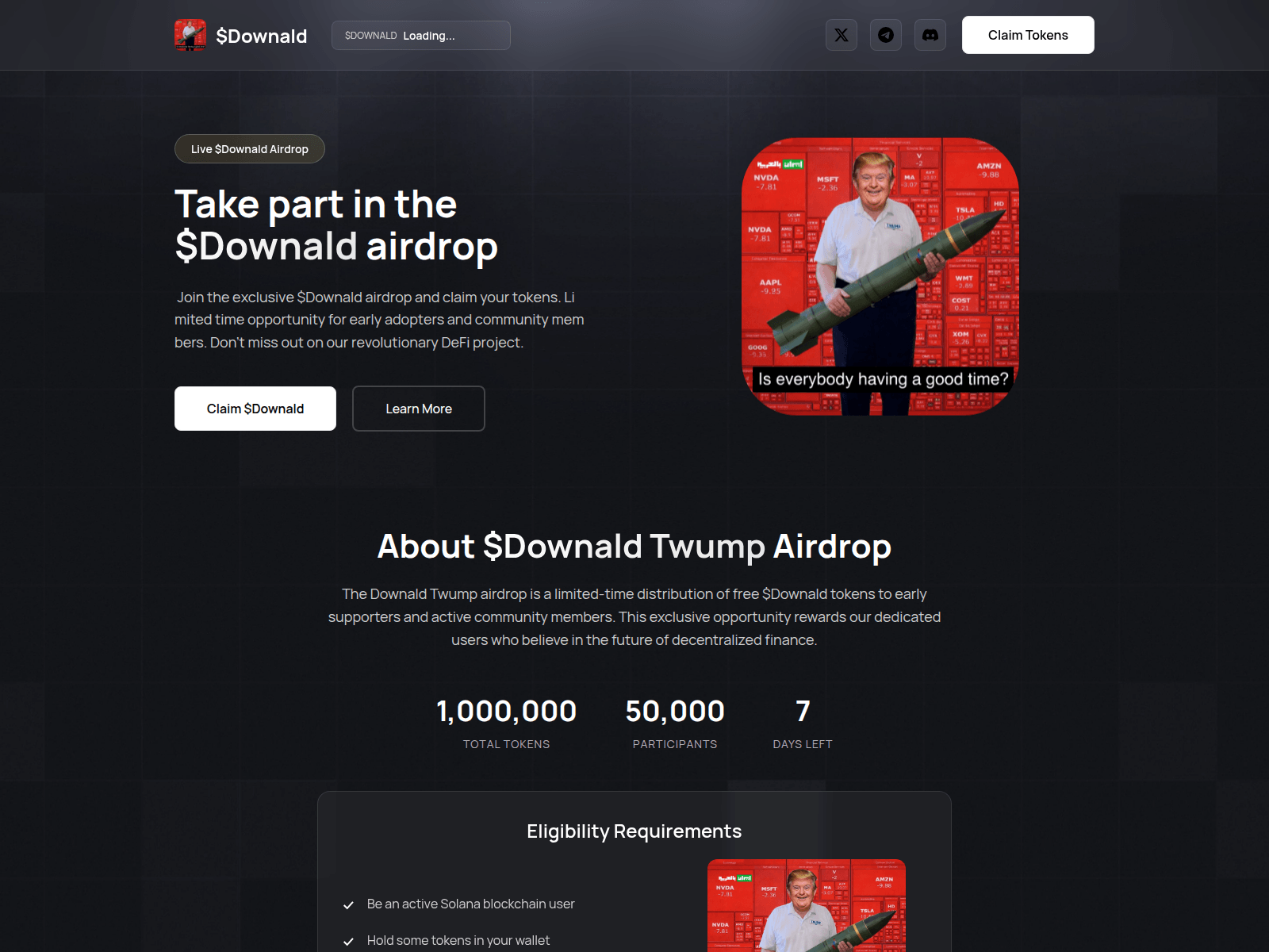 Screenshot of downaldrewards.pages.dev