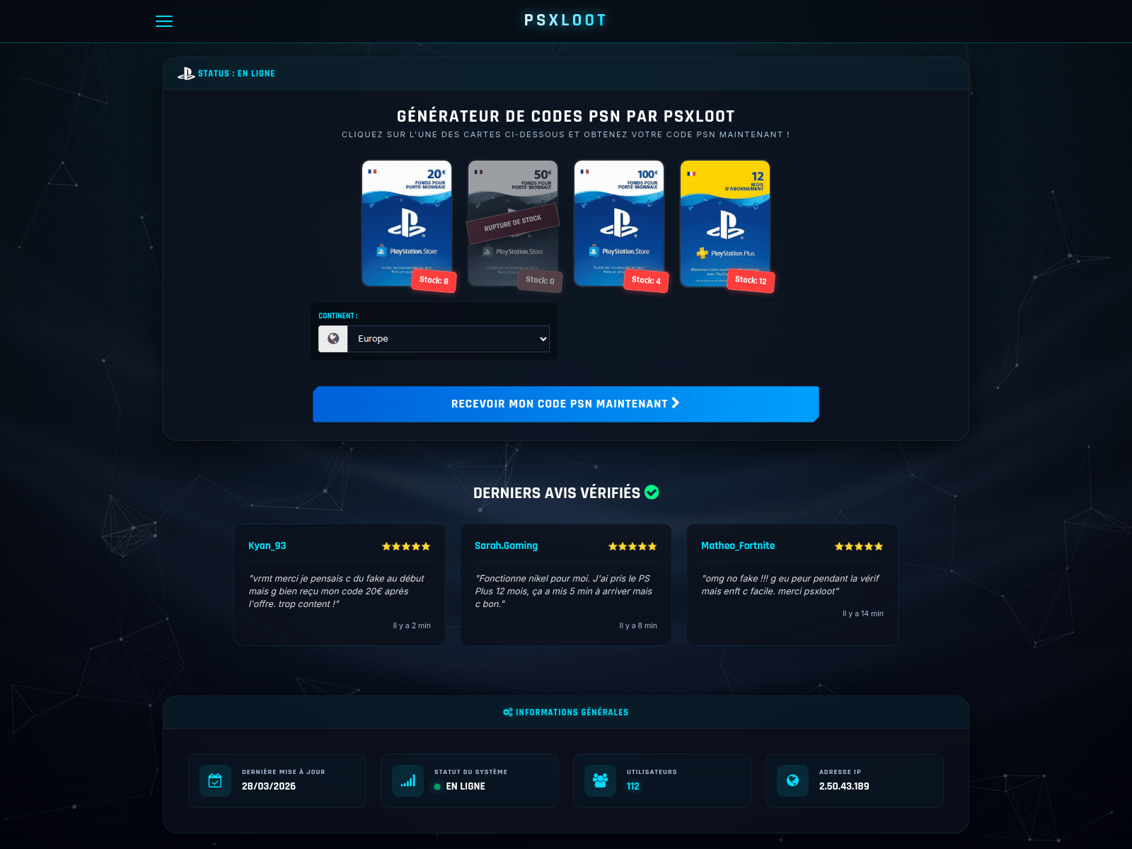 Screenshot of psxloot.vip