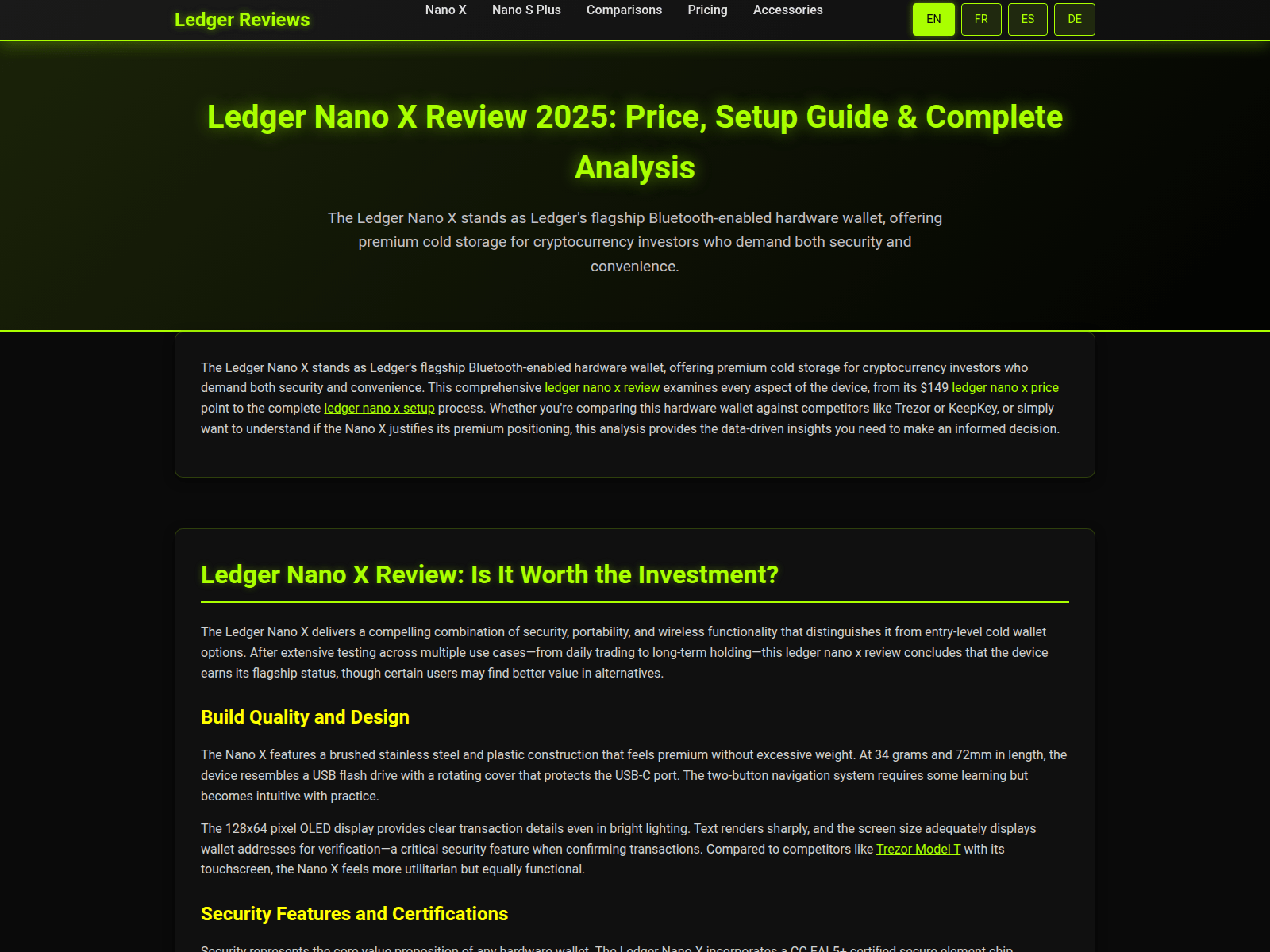 Screenshot of ledger-wallet-nano-x.com