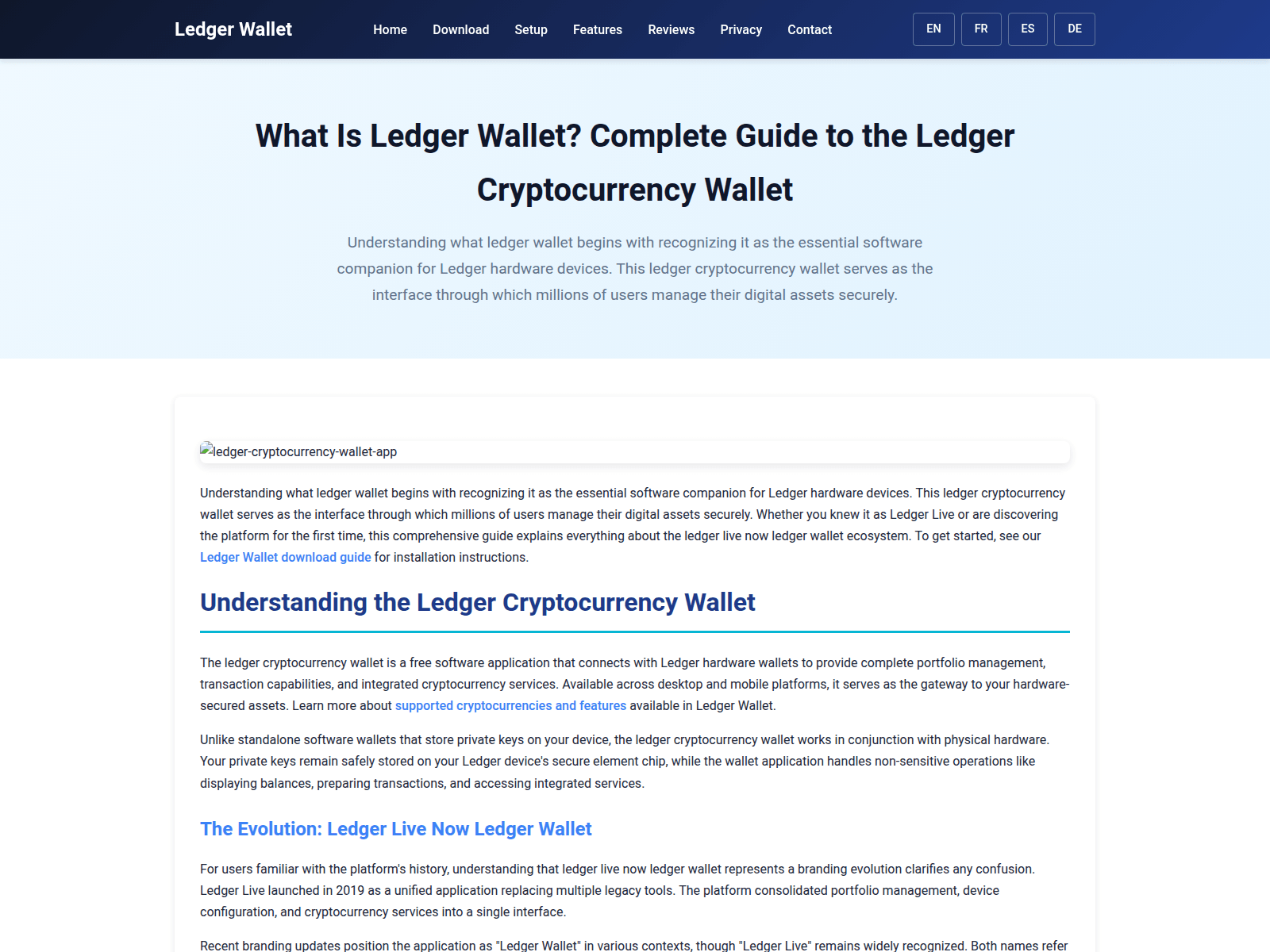 Screenshot of ledger-wallet-overview.net