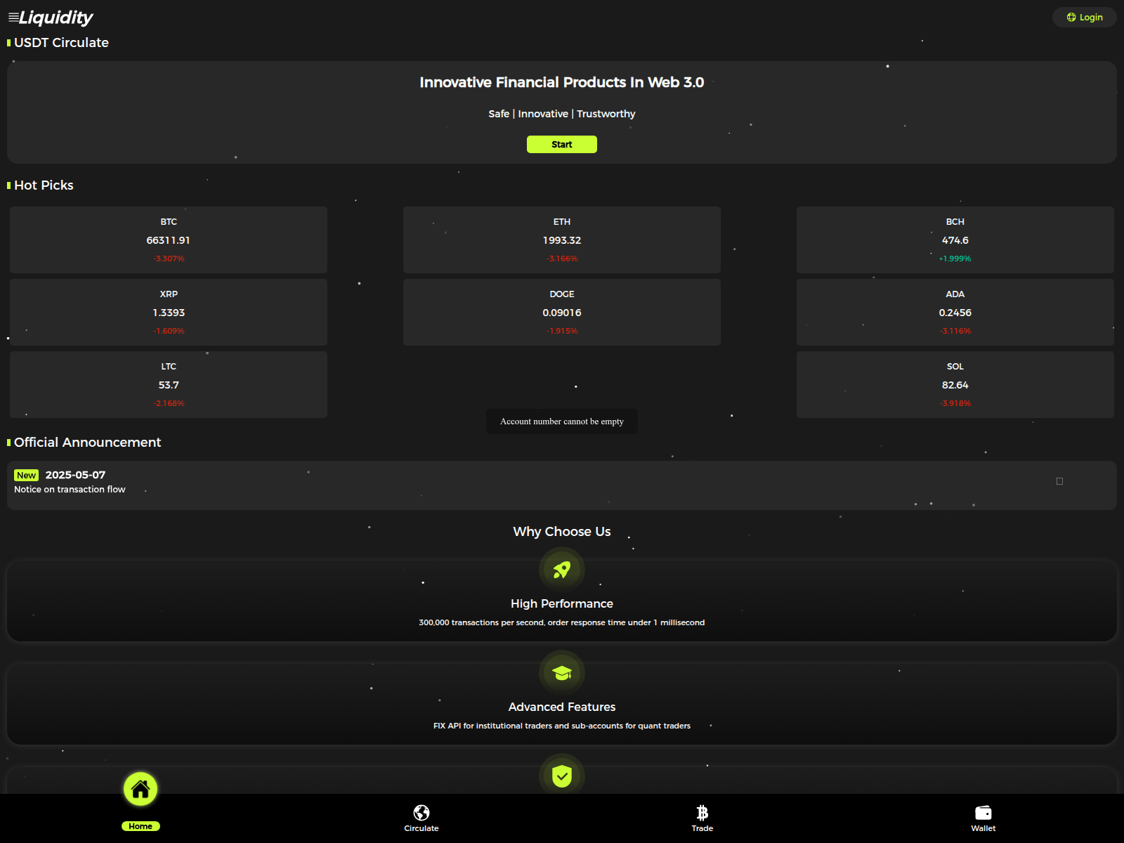 Screenshot of liquidity-pool.cc