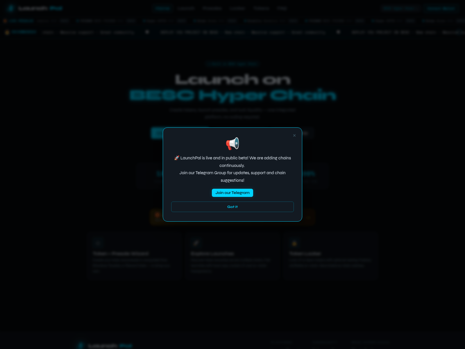Screenshot of launchpal.xyz
