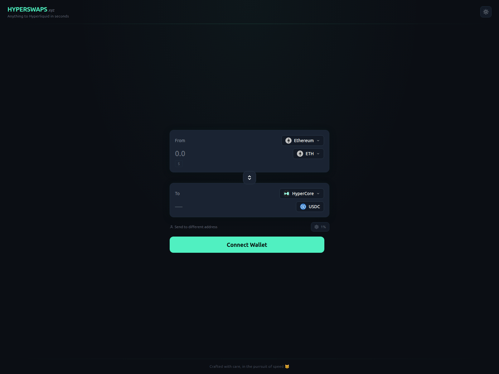 Screenshot of hyperswaps.xyz