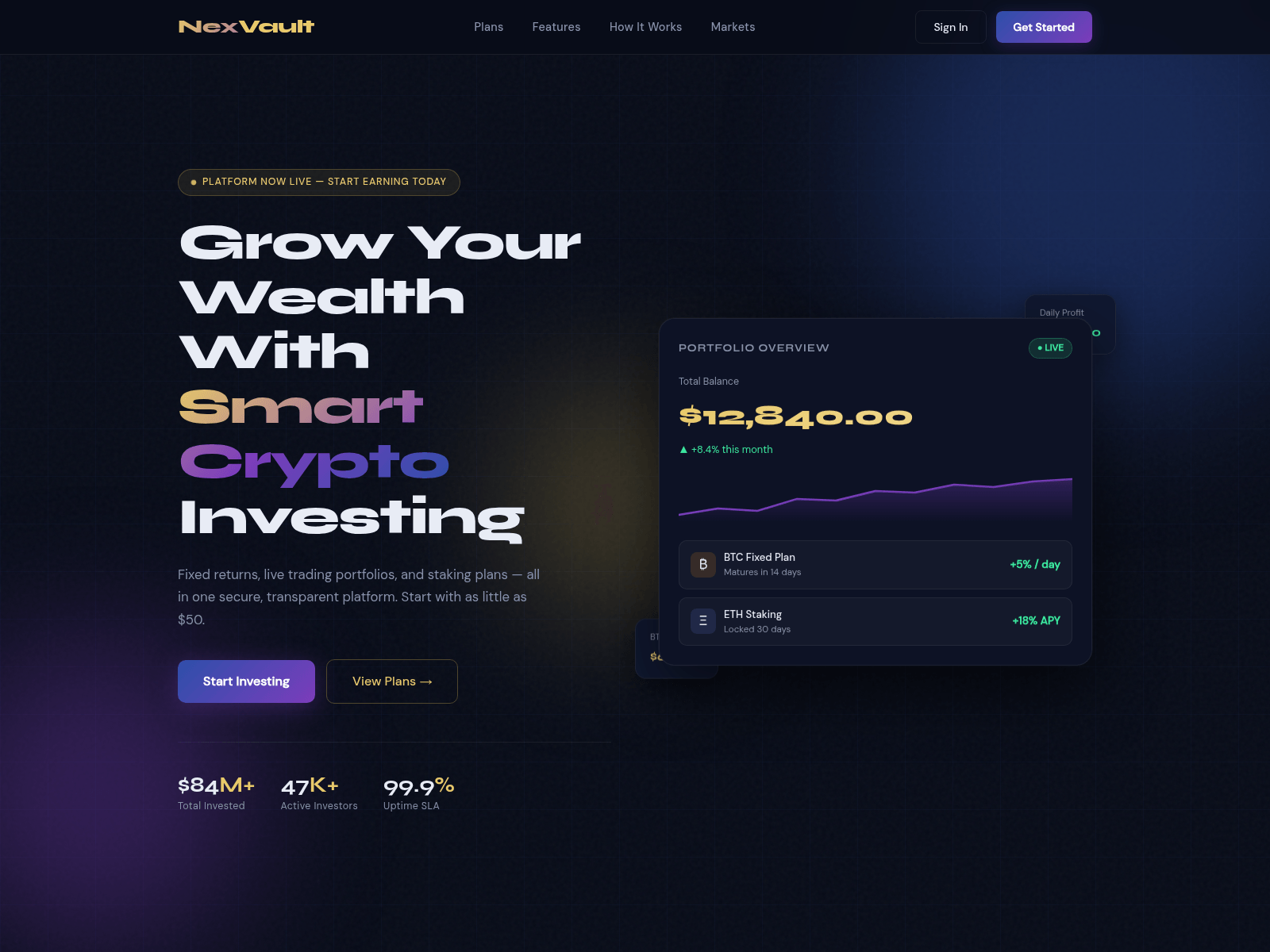 Screenshot of nexvault.live