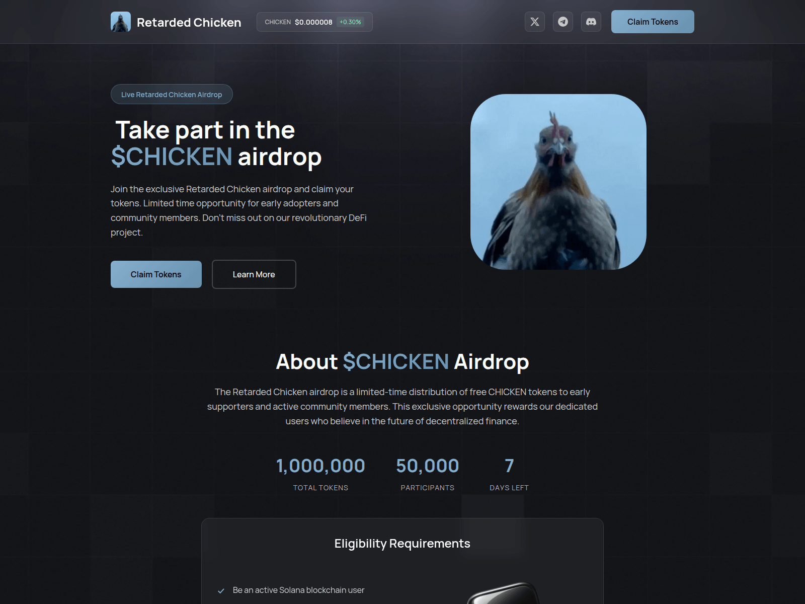 Screenshot of events-chicken.fun